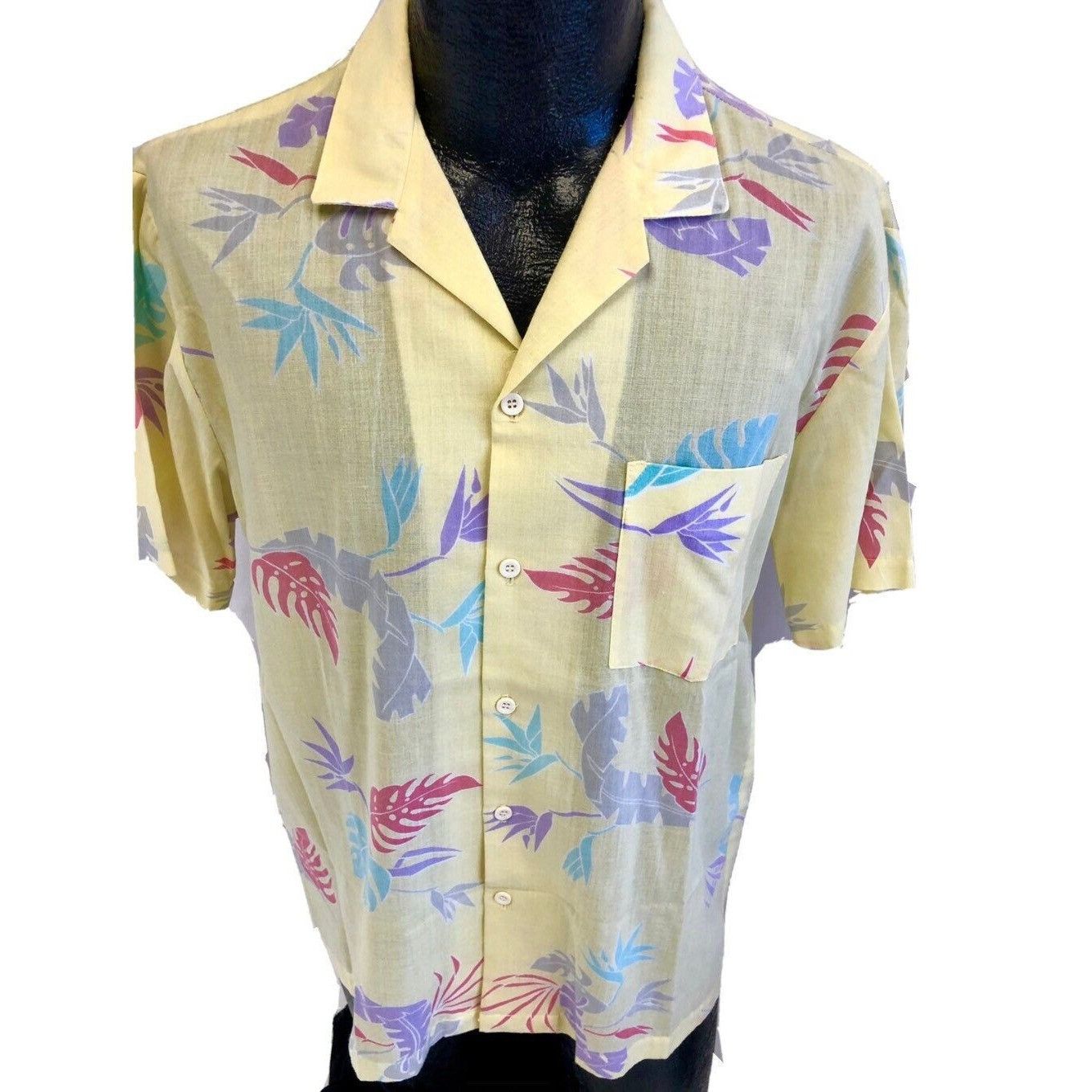 Other VTg Marina of California Yellow Pink Floral Rayon Shirt Size US L / EU 52-54 / 3 - 1 Thumbnail