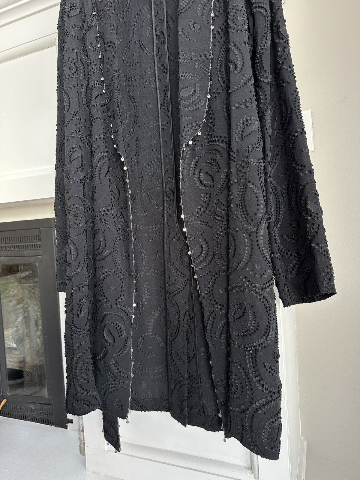 Saint Laurent Paris Black Jacquard Robe Coat w/ Charm Trims Size US S / EU 44-46 / 1 - 6 Thumbnail
