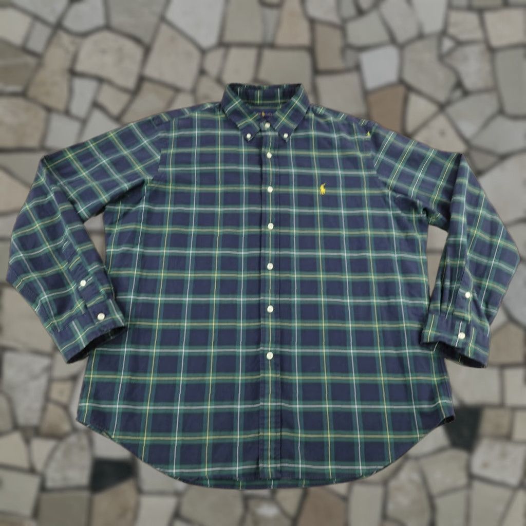 Ralph Lauren VINTAGE Ralph Lauren Shirt Mens XL Blue Green Plaid Flannel Button-Up Pony Logo (Classic Outdoor Preppy) Men’s XL Blue Plaid Shirt Size US XL / EU 56 / 4 - 1 Thumbnail