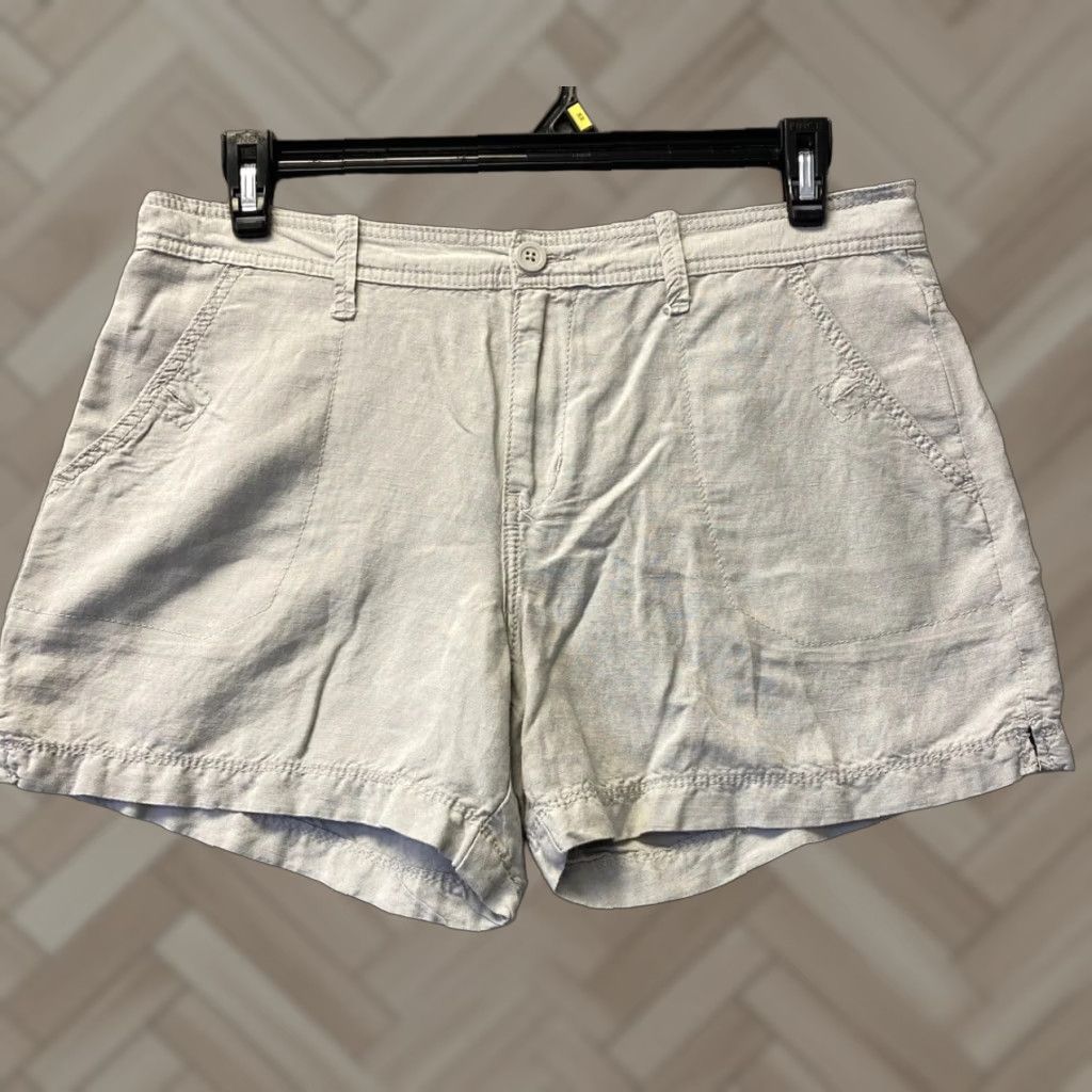 Calvin Klein Calvin Klein Shorts Womens 12 Gray Linen Blend Pockets Casual Ladies 107-36 Size 36" / US 14 / IT 50 - 1 Thumbnail