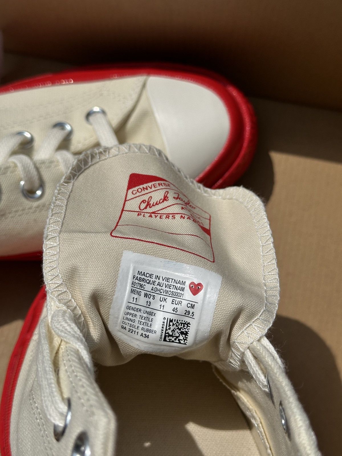 Converse Converse x Comme des Garçons PLAY Chuck 70 Low Pristine Red Size US 11 / EU 44 - 8 Thumbnail