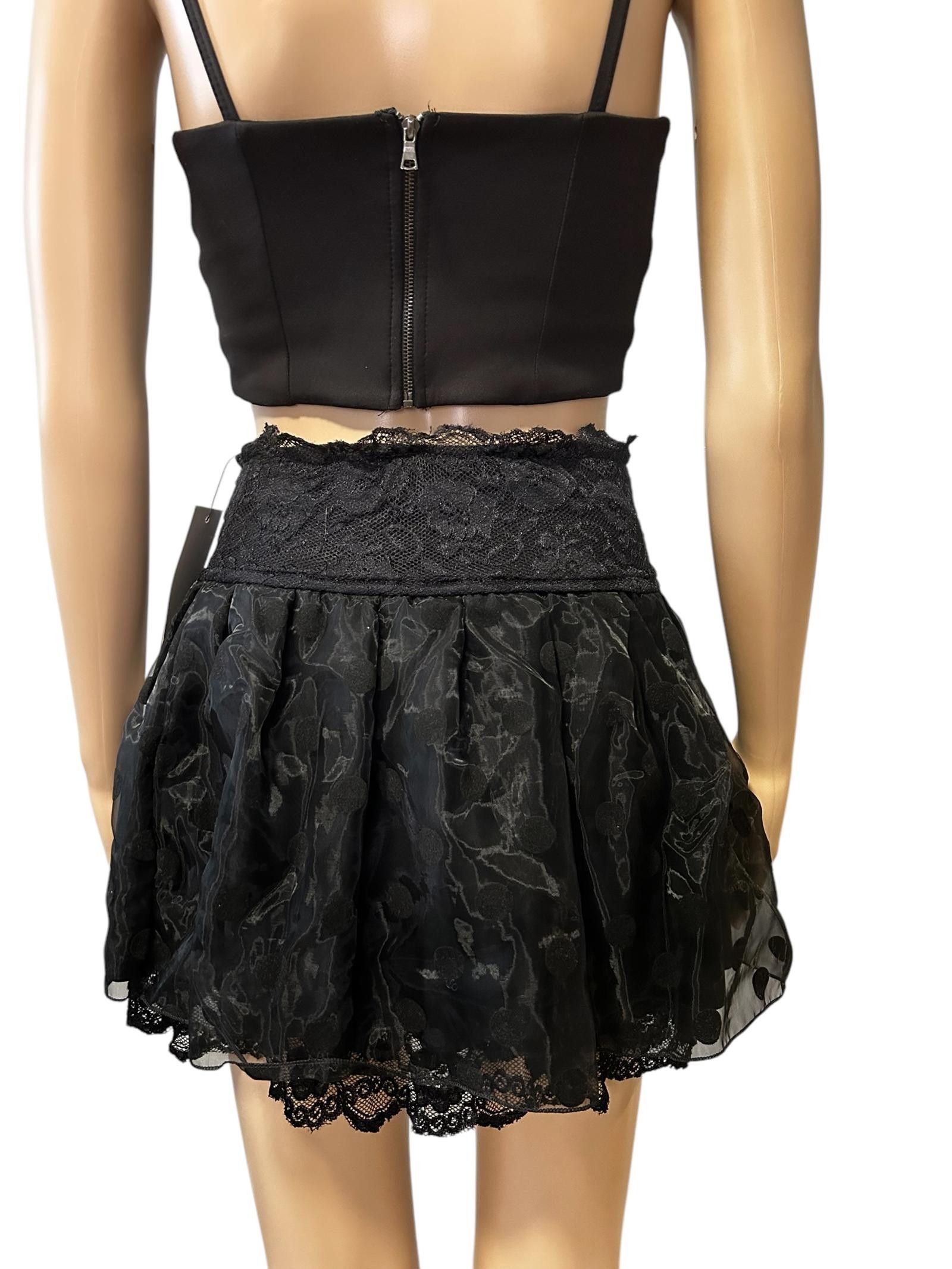 Designer Stylish Black Sheer Polka Dot Skirt by Peacebird Size 32" / US 10 / IT 46 - 5 Thumbnail
