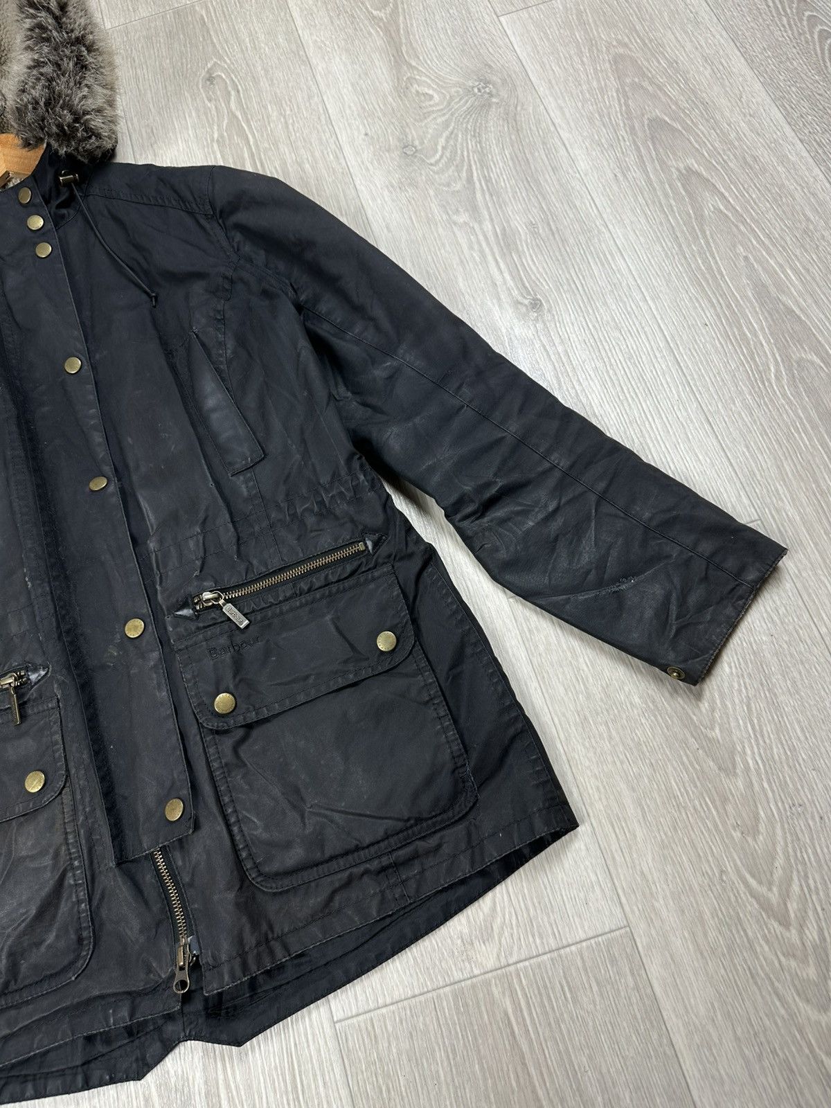 Barbour Barbour Waxed Jacket Kelsall Parka Fur Hooded Distressed Size M / US 6-8 / IT 42-44 - 6 Thumbnail