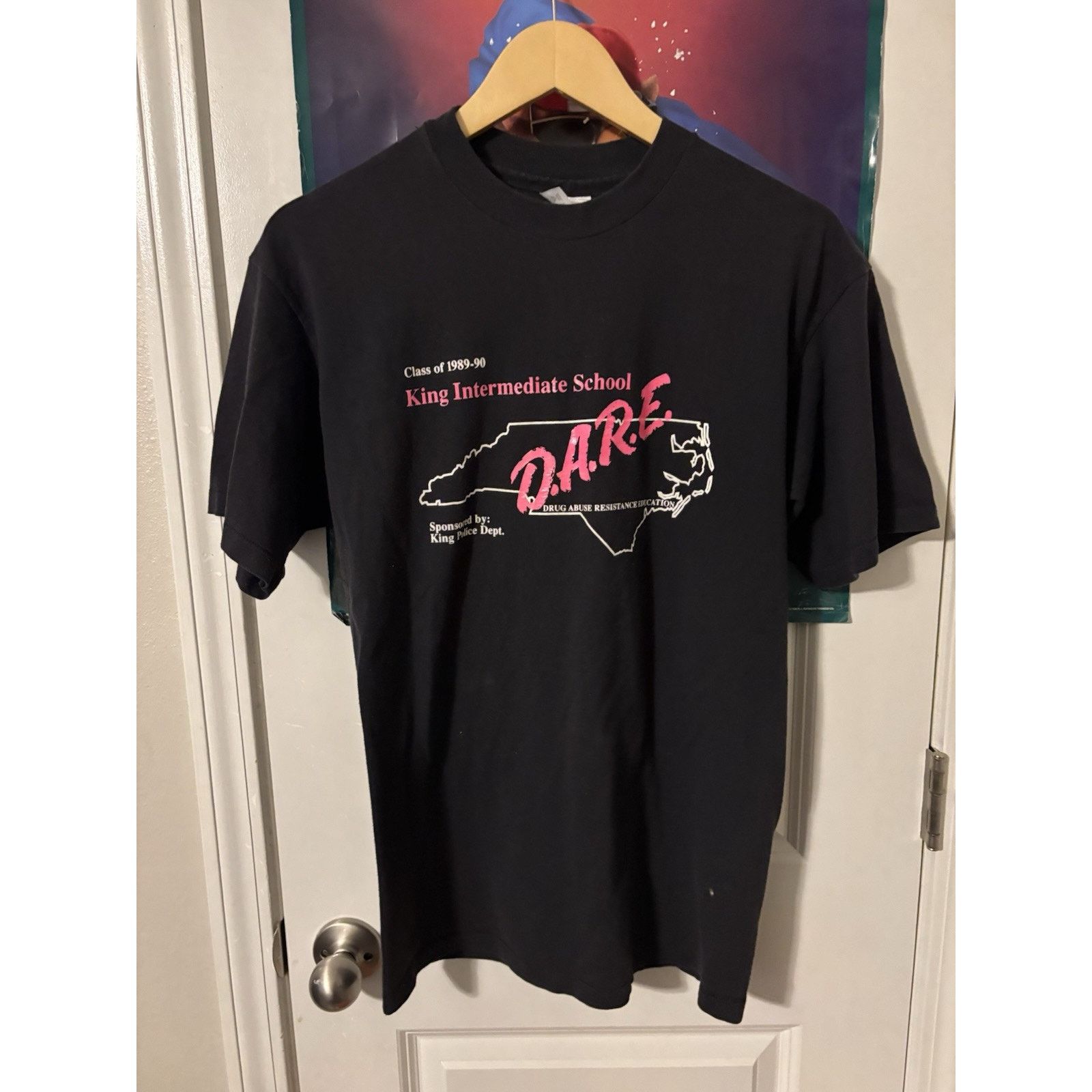 Vintage 90s Dare To Resist Drugs DARE Graphic T Single Stitch Black Size US XL / EU 56 / 4 - 1 Thumbnail