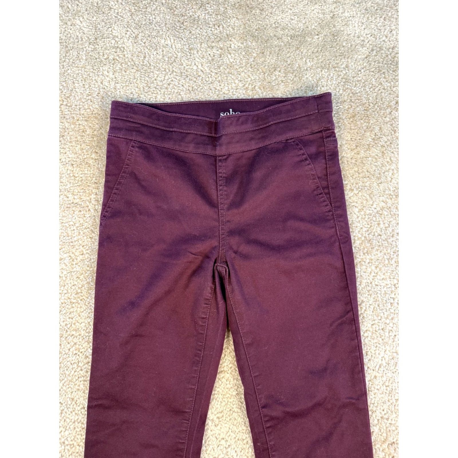 Vintage New York & Company Red Burgundy Size XS High Waist Pull-on Legging Soho Size 28" / US 6 / IT 42 - 2 Thumbnail