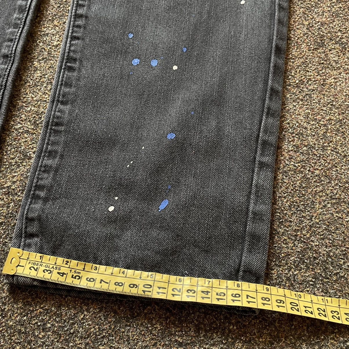 Vintage Y2K Baggy Distressed Paint Splatter Jeans Grunge Skate Logo Size 34" / US 12 / IT 48 - 8 Thumbnail