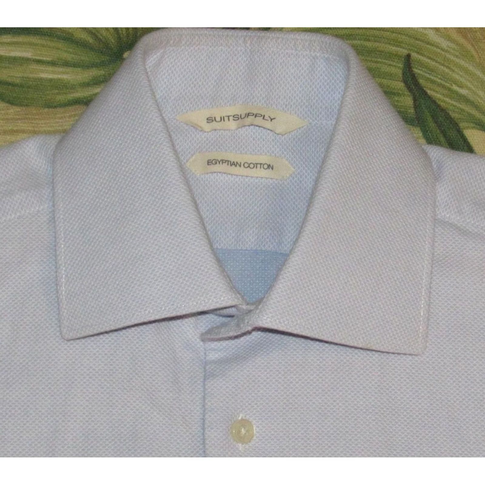 Suitsupply Suitsupply Blue Textured Long Sleeve Button Down Shirt Slim Fit 37-14.5 Shirt Mens Adult 14.5 Blue Regular XS-? Size US M / EU 48-50 / 2 - 2 Thumbnail