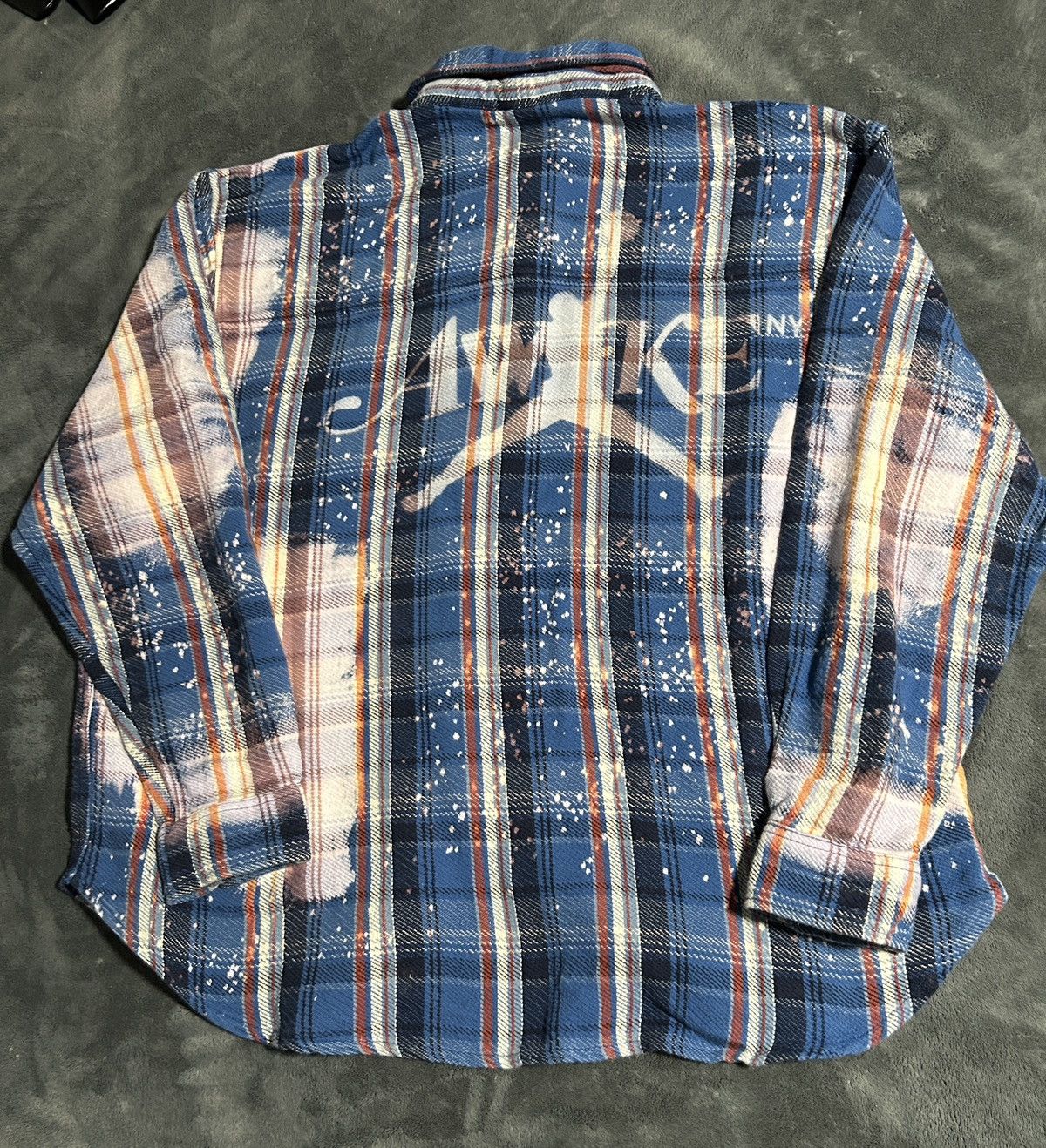 image of Awake Ny Jordan Flannel in Blue, Men's (Size XL)