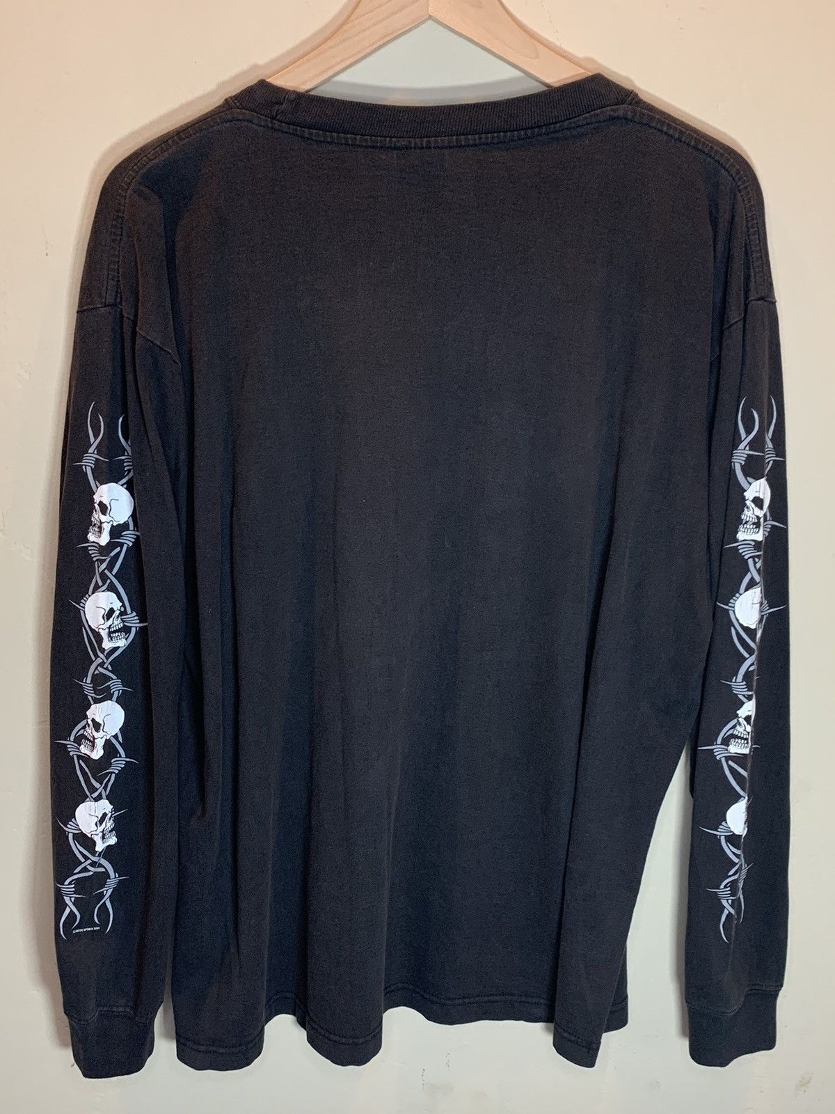 Vintage RARE* Vintage Skulls & Barbed Wire Art Sleeve Print LS Shirt Size US L / EU 52-54 / 3 - 3 Thumbnail