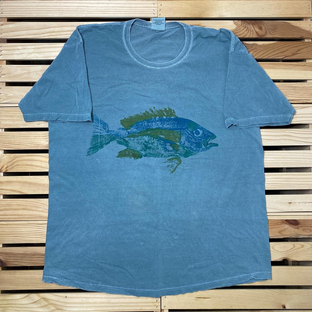 Anvil Vintage Big Fish Green Trashed Nature Tee Size XL Size US XL / EU 56 / 4 - 1 Thumbnail
