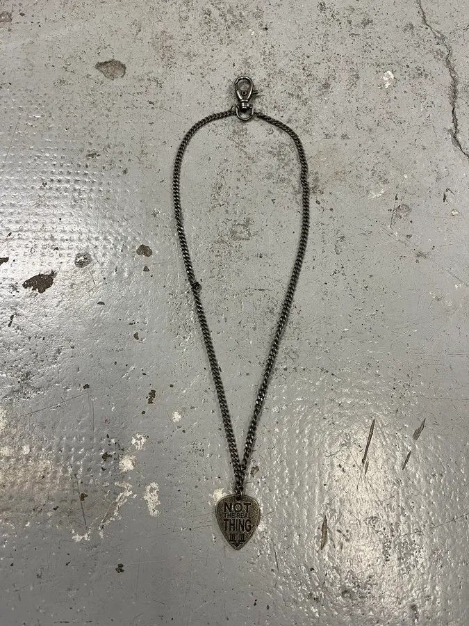 Marithe + Francois Girbaud 2000s Marithé + François Girbaud Metal Grey Guitarist Necklace Size ONE SIZE - 1 Thumbnail