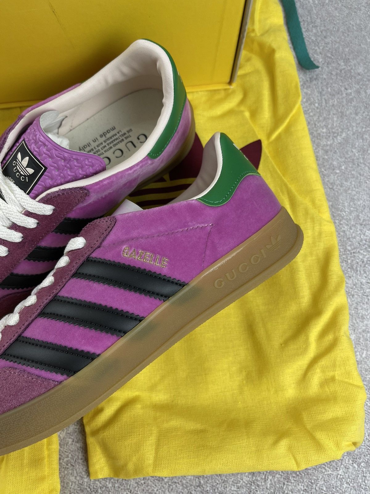 Adidas × Gucci Adidas x Gucci Gazelle Velvet Pink Size 39 1/3 Size US 7.5 / IT 37.5 - 3 Thumbnail