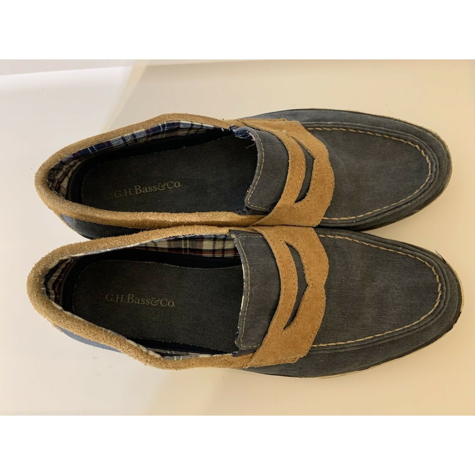 G.H. Bass & Co. G H Bass Olsen Penny Loafer Shoe Men’s Sz 10 1/2 D Blue Tan Size US 10.5 / EU 43-44 - 6 Thumbnail