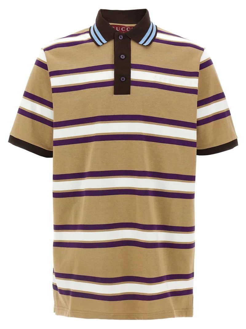 Gucci o1loc1c1125 824338 Jersey Logo Polo Shirt in Multicolor Size US M / EU 48-50 / 2 - 1 Thumbnail