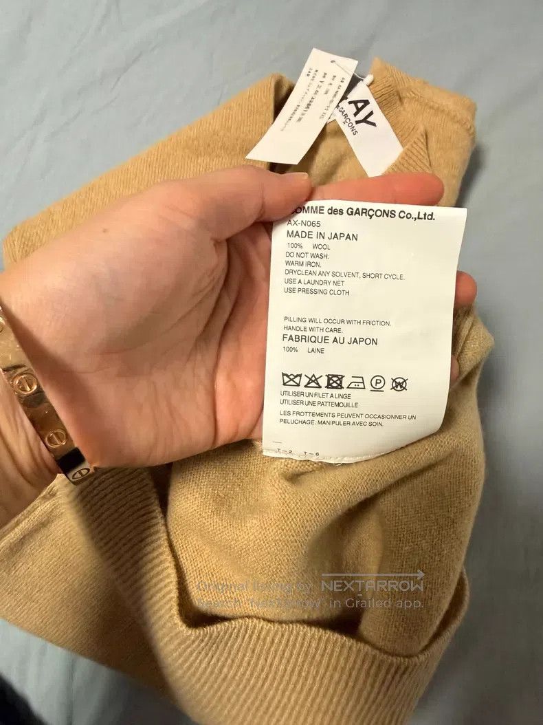 Comme des Garcons Comme Des Garcons Sweater beige with white hearts Size XXS / US 00 / IT 34 - 5 Thumbnail