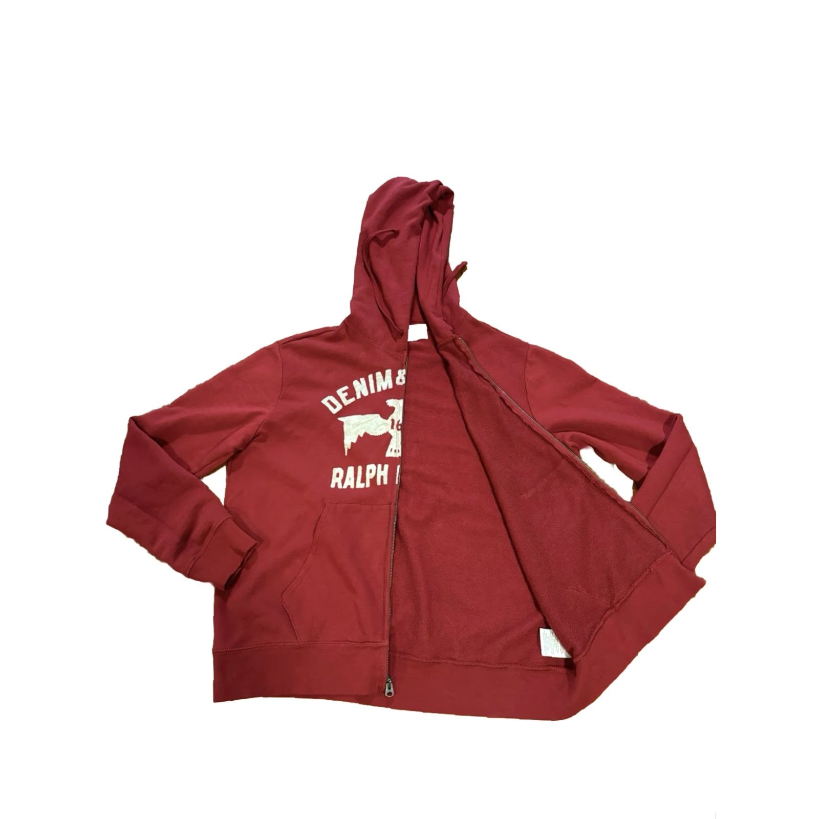 Vintage VINTAGE Denim & Supply Ralph Lauren Big Logo Full Zip Hoodie Men's XL Red Size US XL / EU 56 / 4 - 7 Thumbnail