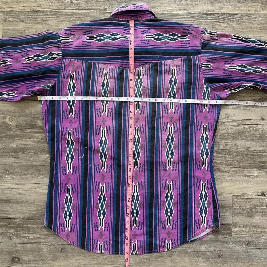 Wrangler Vintage Wrangler Brushpopper Western Button Shirt Size Large Size US L / EU 52-54 / 3 - 5 Thumbnail