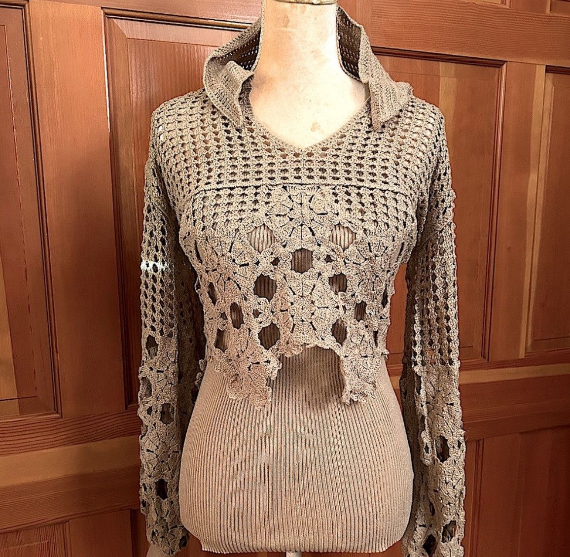 Designer × Other NWT, Lavishly Paris V Neck Loose Patchwork Pullover. Size M / US 6-8 / IT 42-44 - 12 Thumbnail