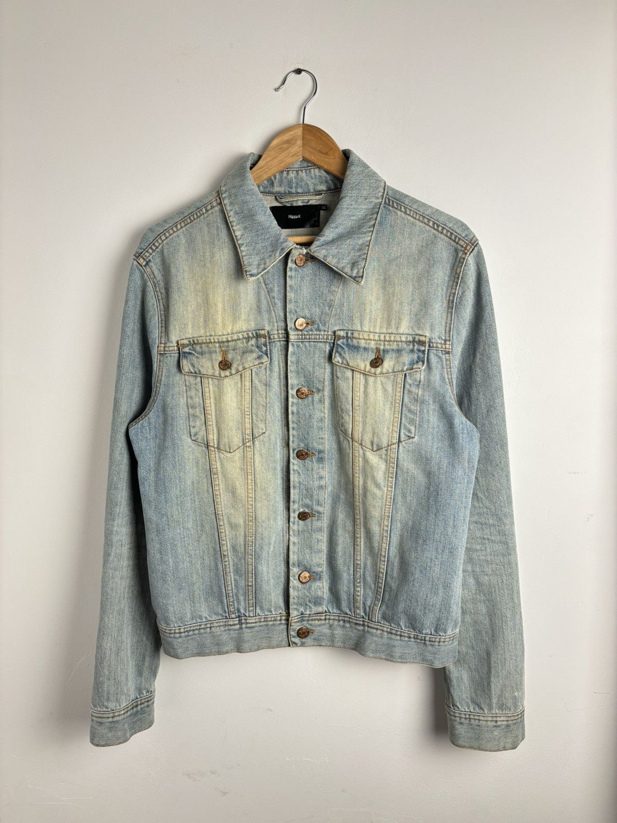 image of Filippa K Washed Denim Jacket in Blue, Men's (Size Small)