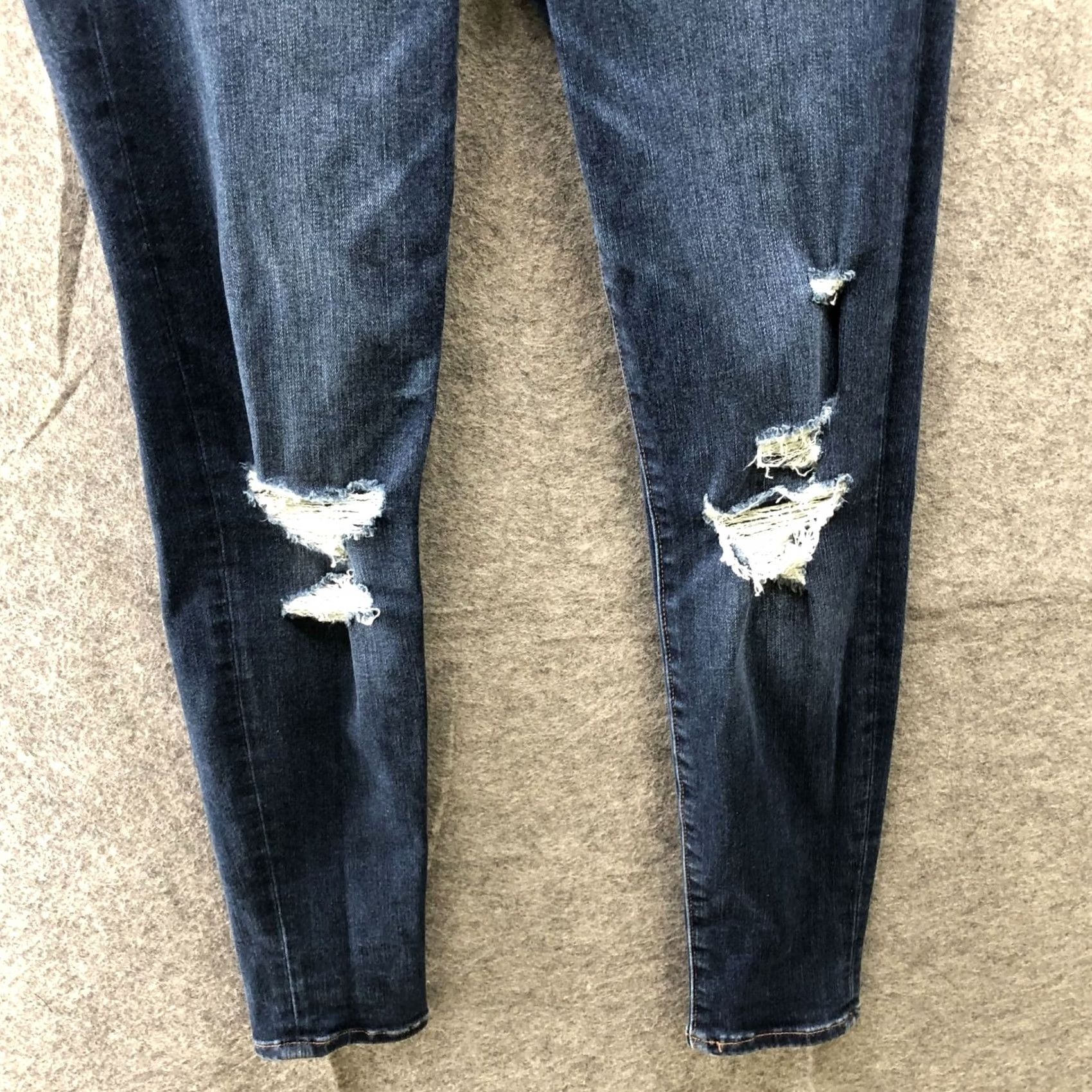 Abercrombie & Fitch Abercrombie & Fitch Simone High Rise Super Skinny Jeans Size 26 2P Distressed Blue Womens Size 26" / US 2 / IT 38 - 4 Thumbnail