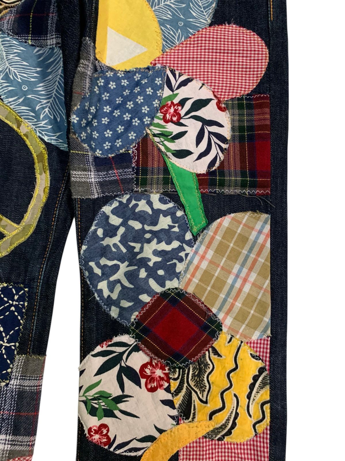 Kapital KAPITAL PATCHWORK HIPPIES STYLE REWORK JAPANESE INSANE DENIM Size US 29 - 14 Thumbnail