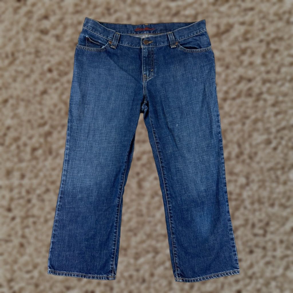 Eddie Bauer Eddie Bauer Jeans Women 28 Blue Denim Capri Cotton Blend Stretch Split Hem Casual Capri Jeans Women 28 Blue Eddie Bauer Size 28" / US 6 / IT 42 - 1 Thumbnail