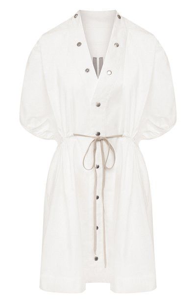 Rick Owens o1y0126 Shirt Mini Dress in White Size M / US 6-8 / IT 42-44 - 1 Thumbnail