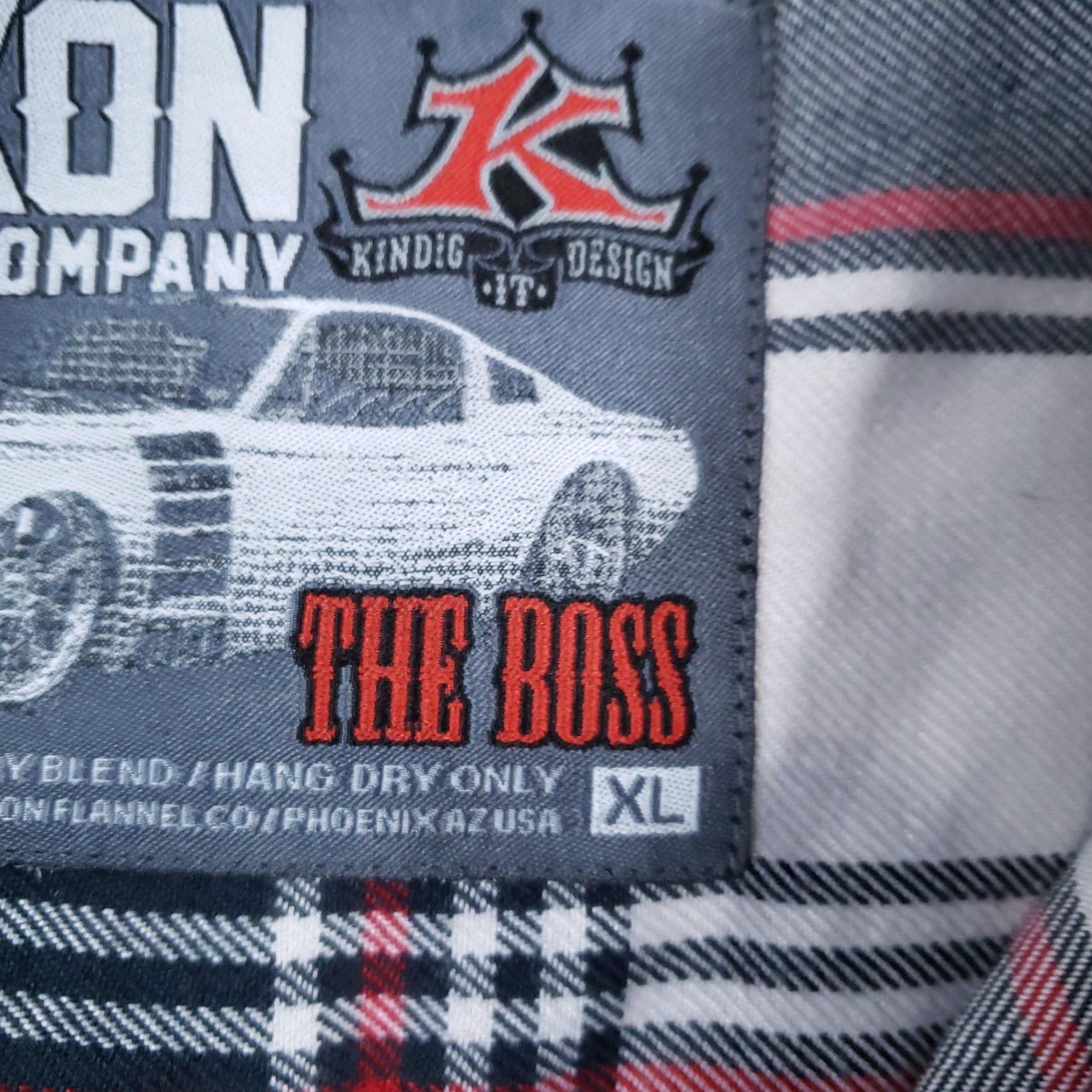 Vintage Dixxon Flannel The Boss Shirt XL Womens Black Gray Red Plaid Kindig Design Size XL / US 12-14 / IT 48-50 - 7 Thumbnail
