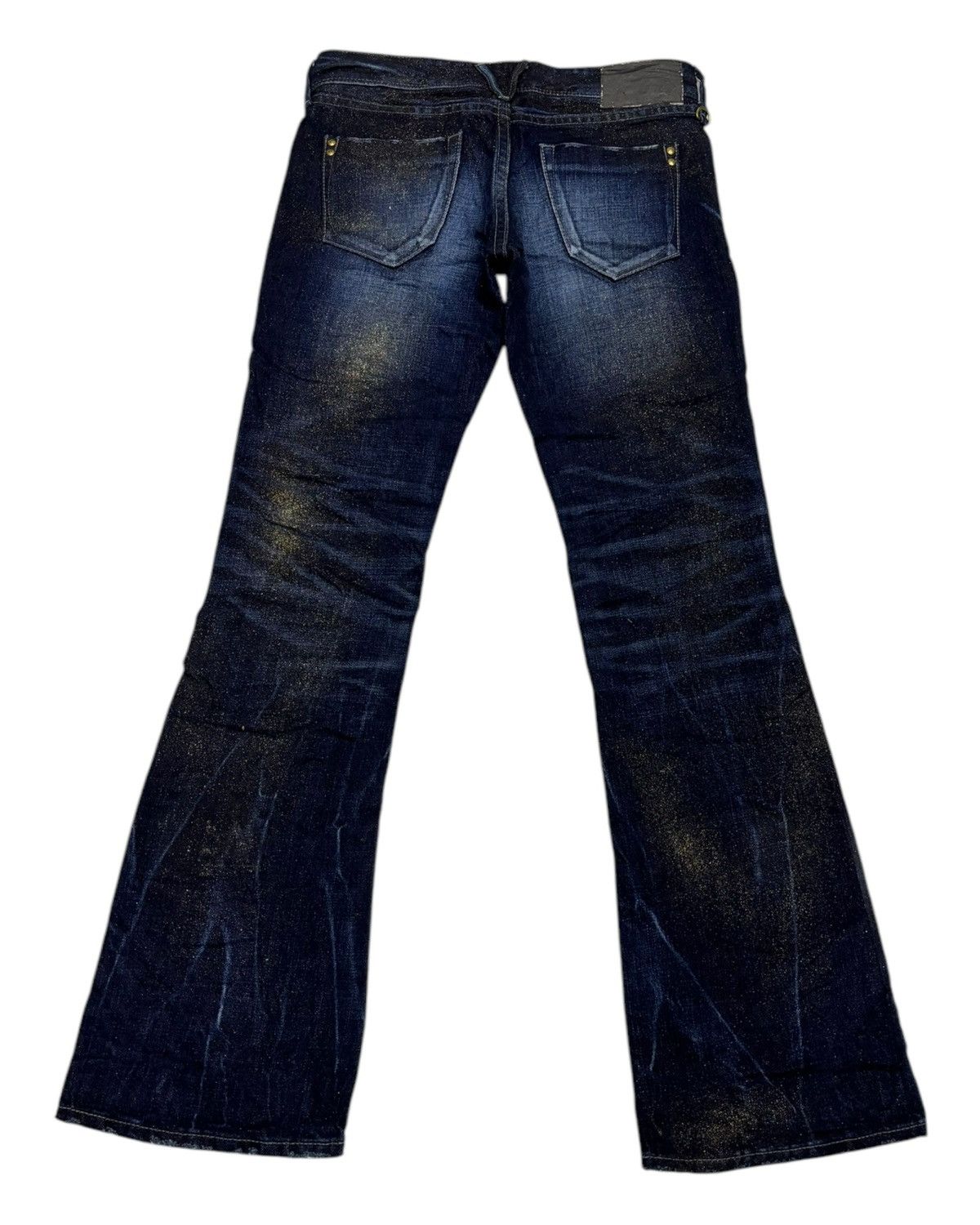 GOSTAR DE FUGA × Hysteric Glamour × If Six Was Nine Vanquish Flared Denim Gold Speckle Detail Distressed Jeans Size US 30 / EU 46 - 2 Thumbnail