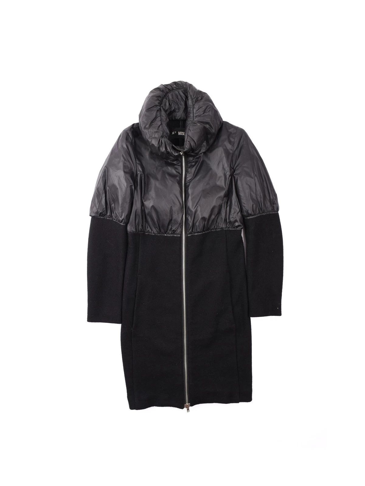 Love Moschino Women's Love Moschino Black Puffer Wool Mix Long Coat Jacket Size S / US 4 / IT 40 - 1 Thumbnail