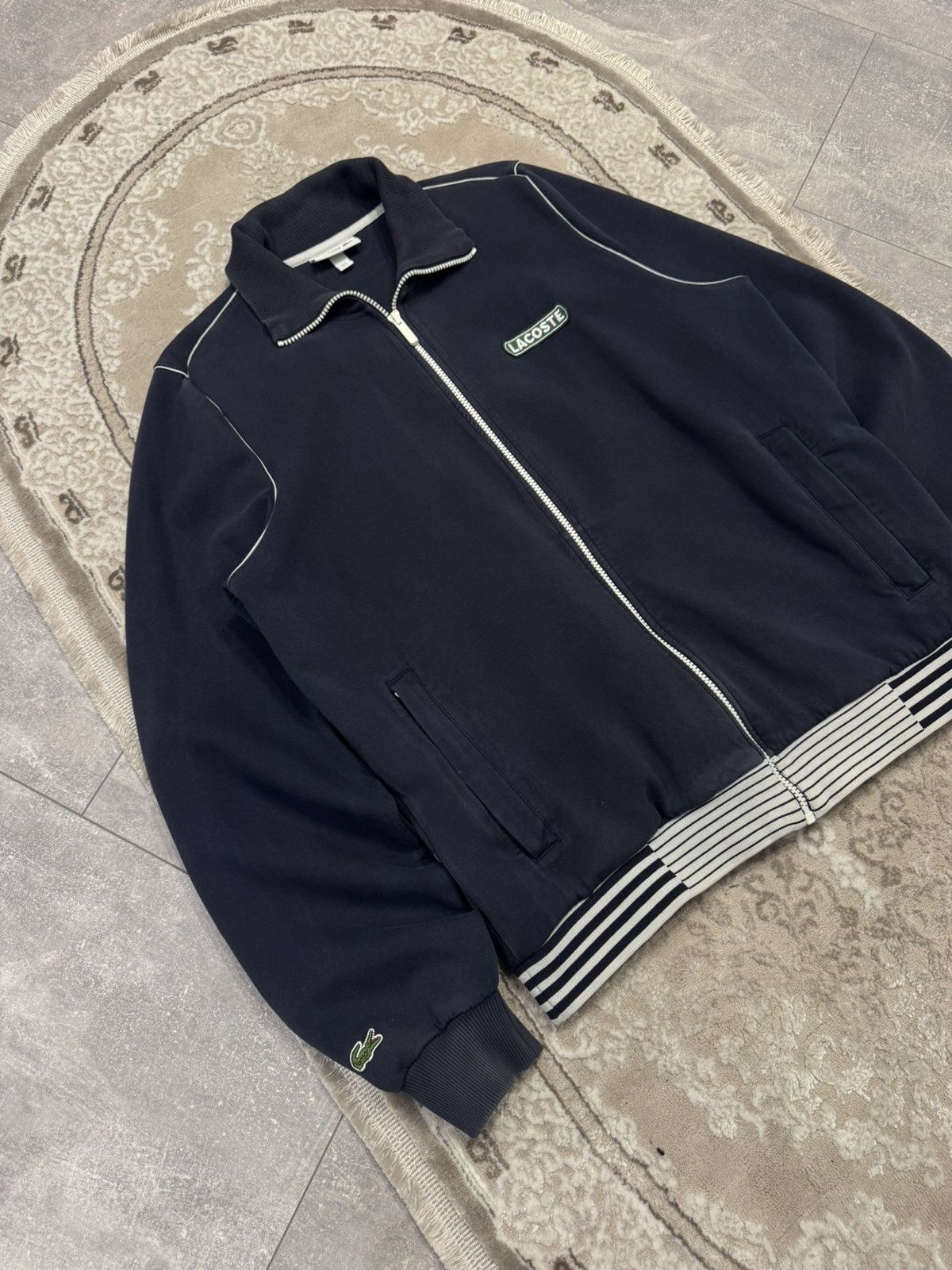 Lacoste 🐊 Vintage Lacoste Zip Up Sweatshirt Hoodie Y2K Size US L / EU 52-54 / 3 - 2 Thumbnail