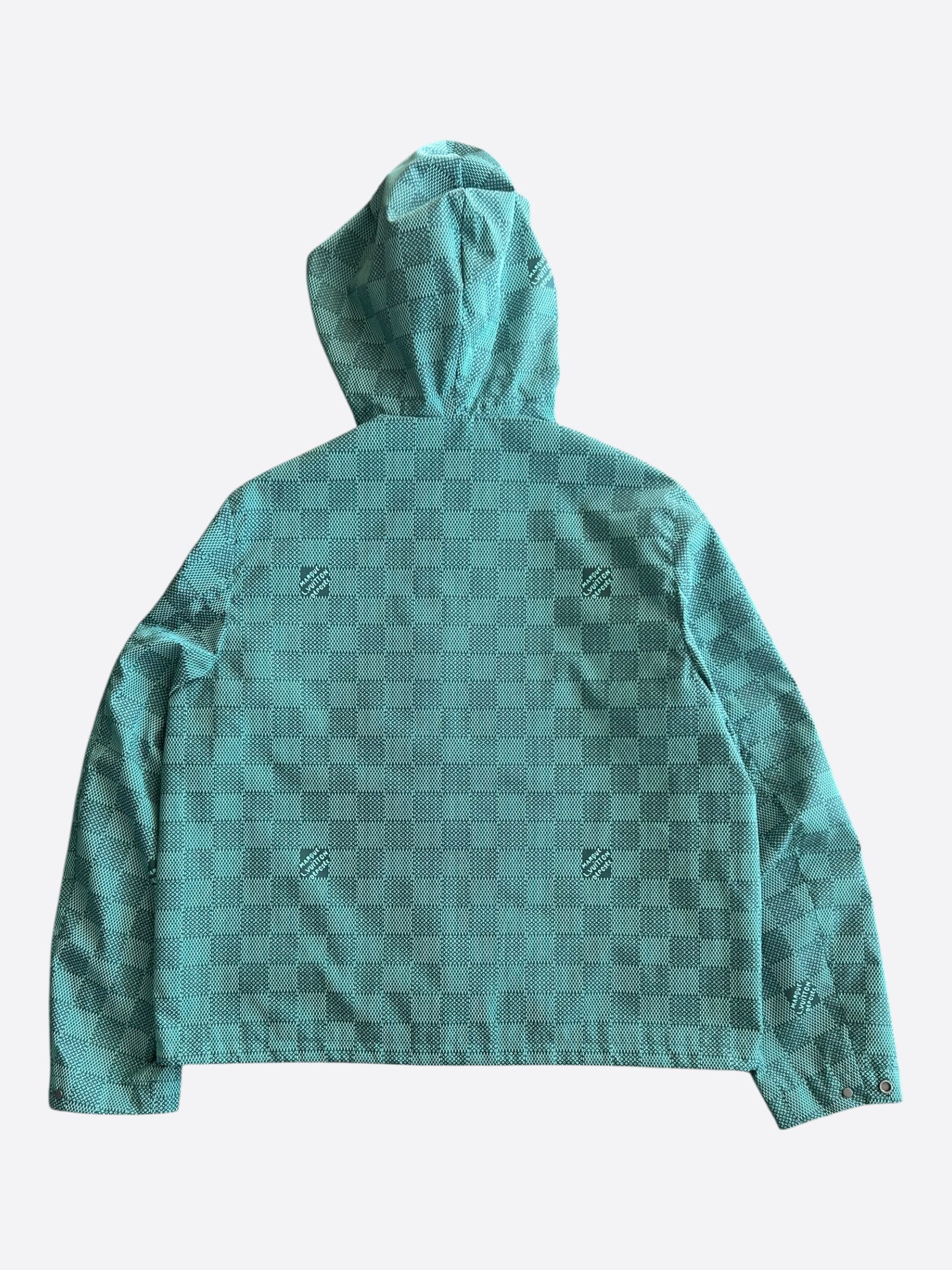 Louis Vuitton Louis Vuitton Green Damier Hooded Windbreaker Size US XXL / EU 58 / 5 - 2 Thumbnail