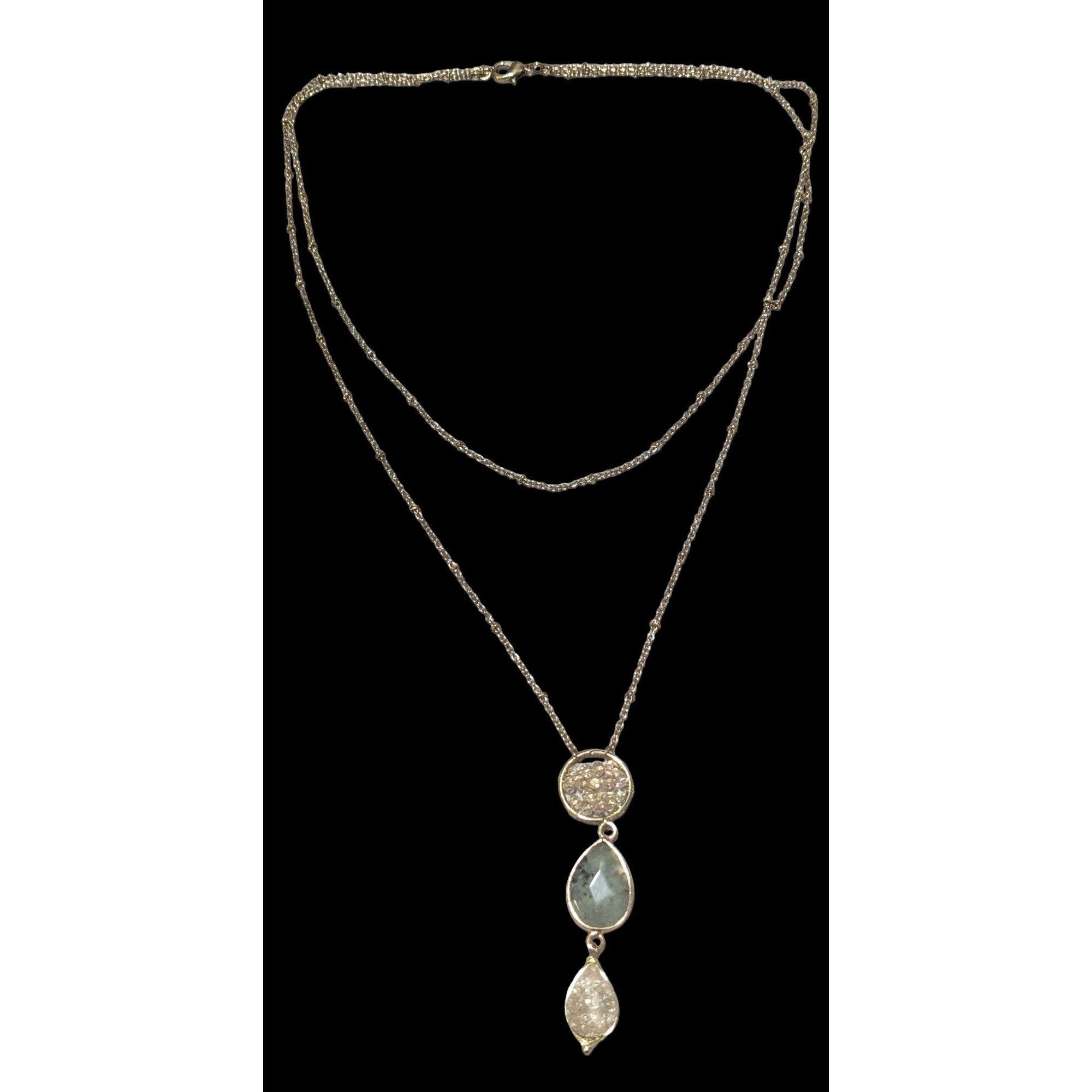 Other Gemstone Druzy Multilayer Charm Necklace Size ONE SIZE - 2 Thumbnail