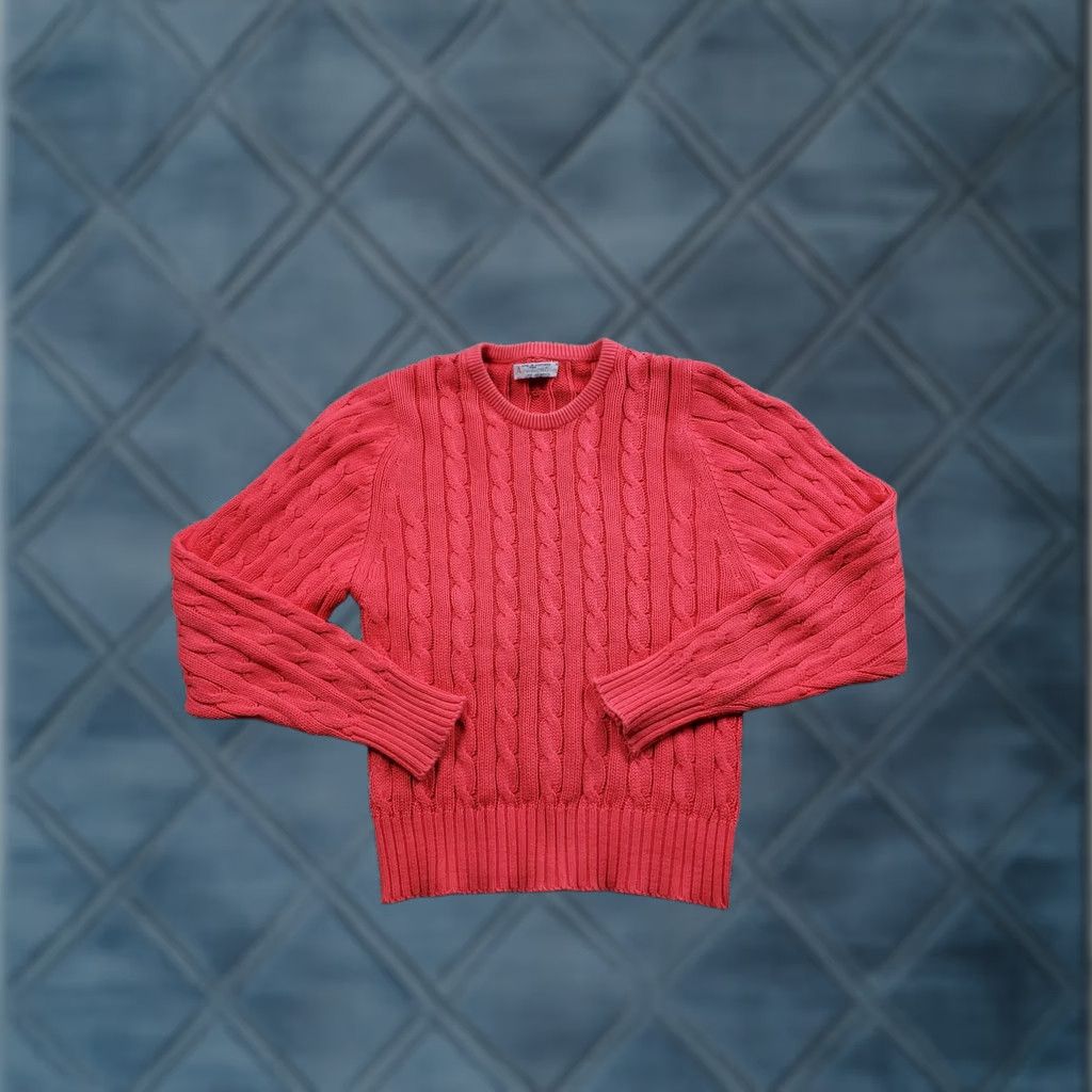 Aquascutum Aquascutum Sweater Womens Small Pink Cable-Knit Crew Neck Scotland Cotton Pullover Knits Size S / US 4 / IT 40 - 1 Thumbnail