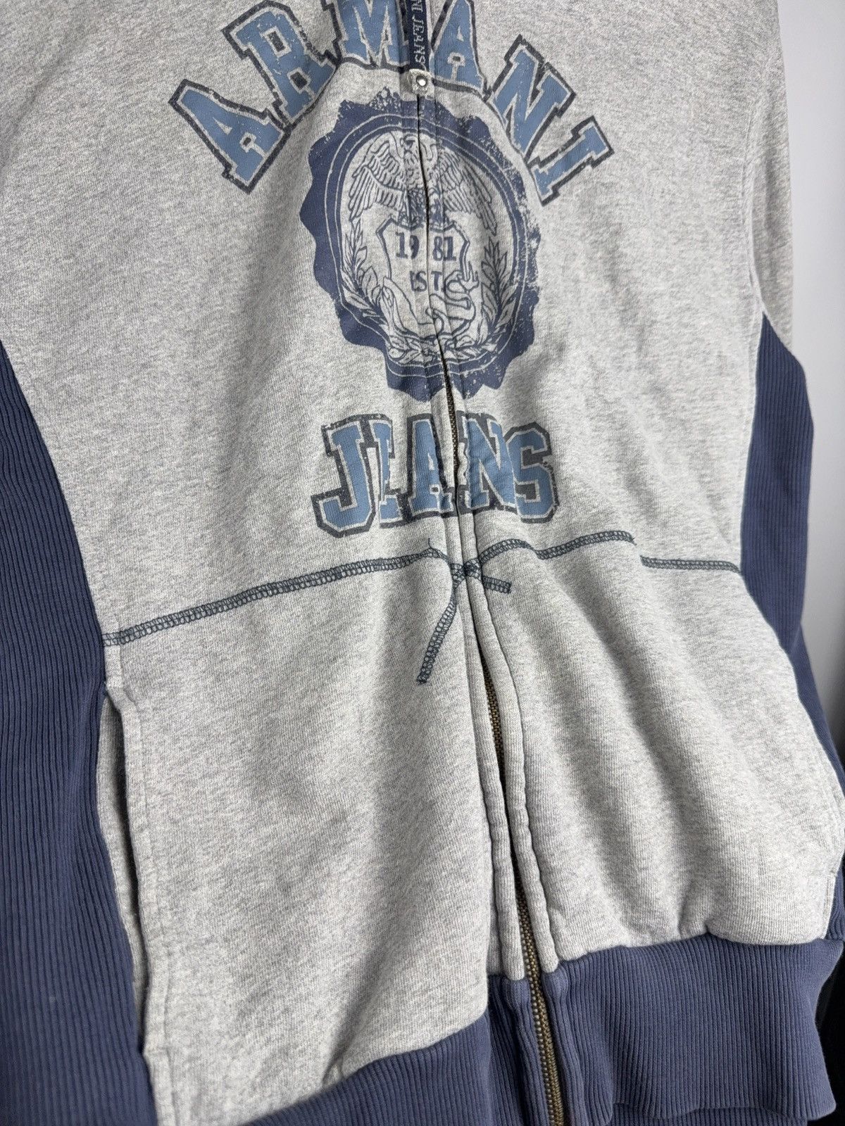 Giorgio Armani Luxury Armani Jeans AJ Faded Zip Hoodie Y2K Logo Sweatshirt Size US M / EU 48-50 / 2 - 10 Thumbnail