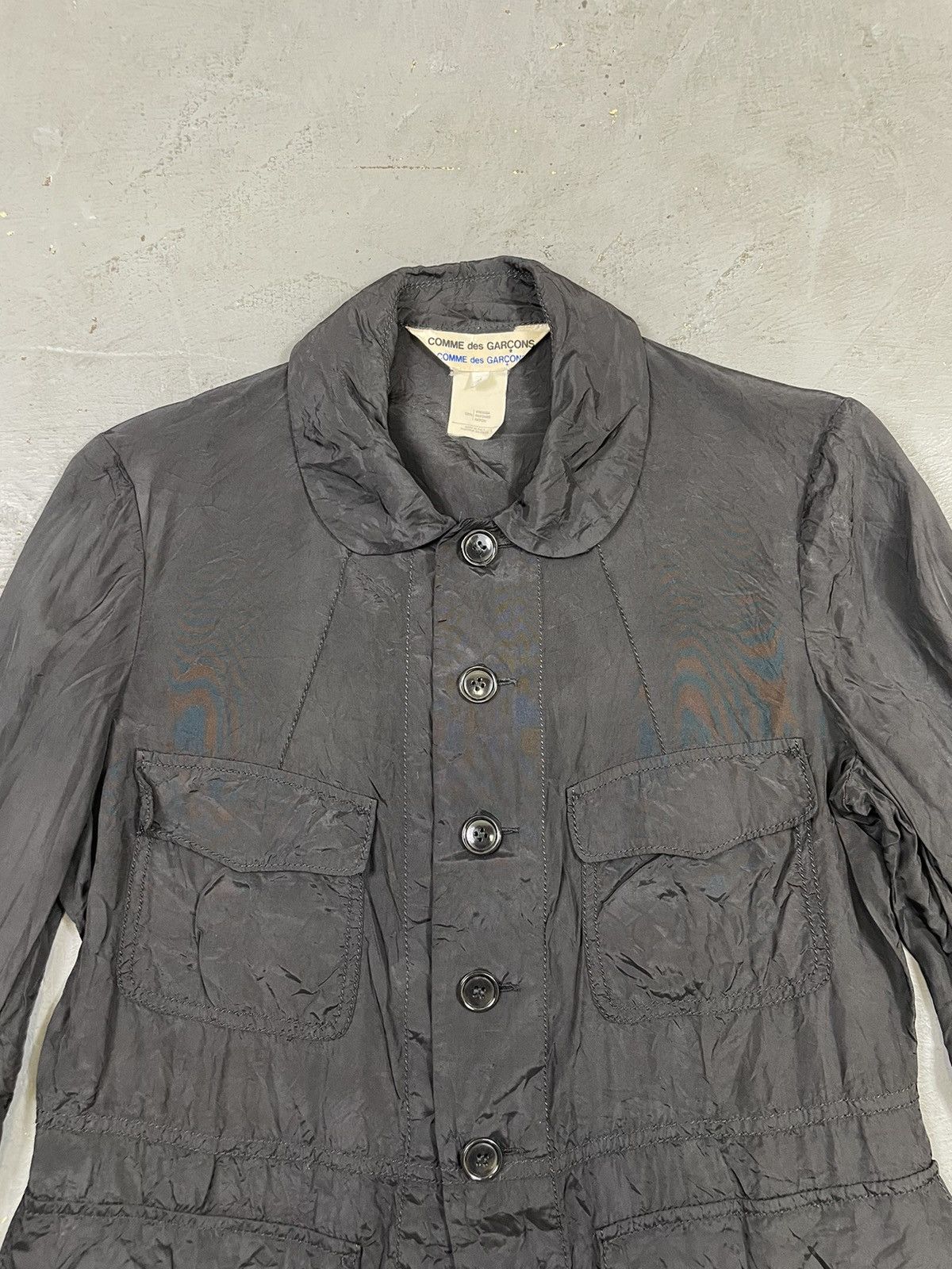 Comme des Garcons × Japanese Brand × Vintage Vintage Comme Des Garçon Black Peter Pan Collar Jacket Sz S Size S / US 4 / IT 40 - 2 Thumbnail