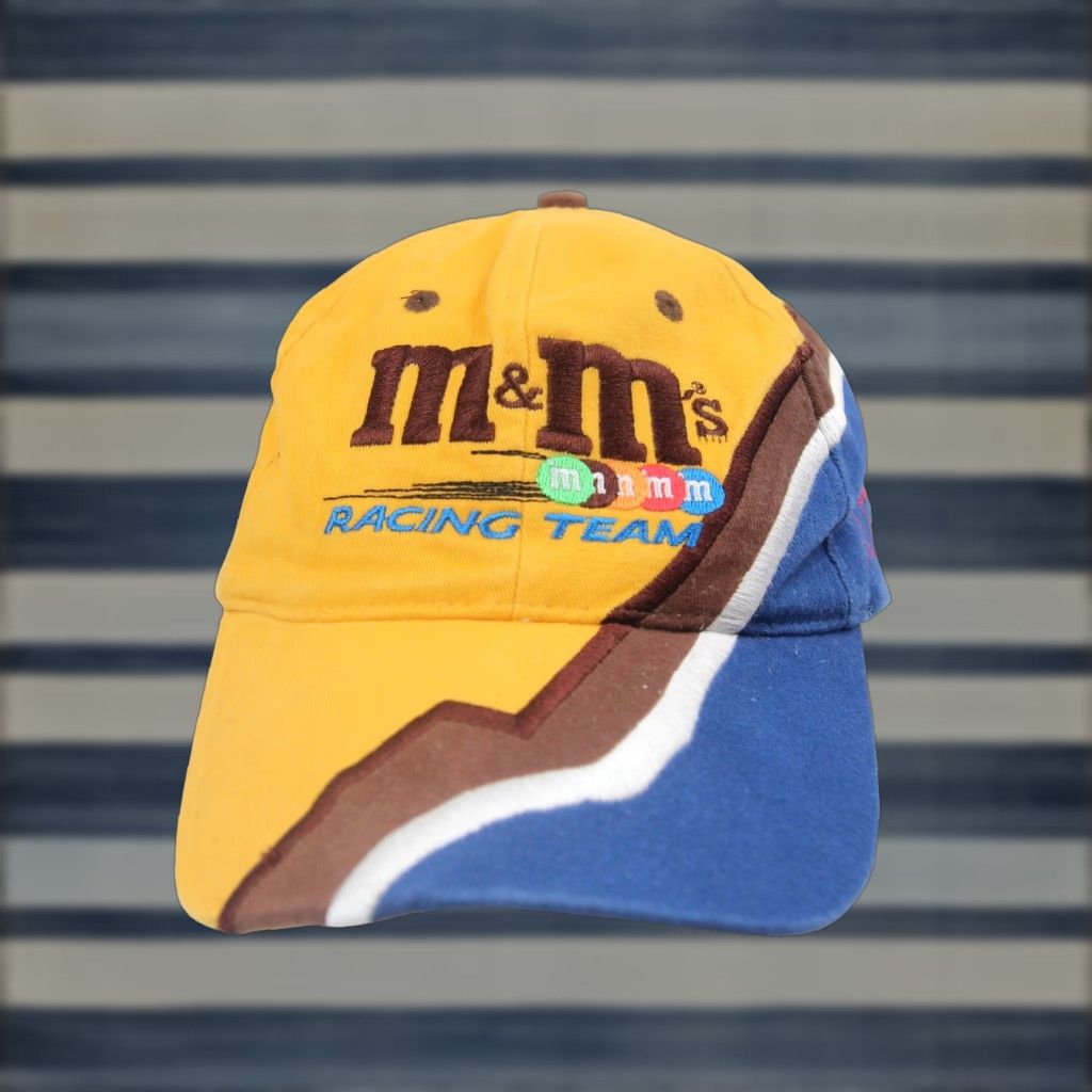 Chase Authentics VINTAGE Chase Authentics M&Ms Racing Team Split Hat Yellow Size ONE SIZE - 1 Thumbnail