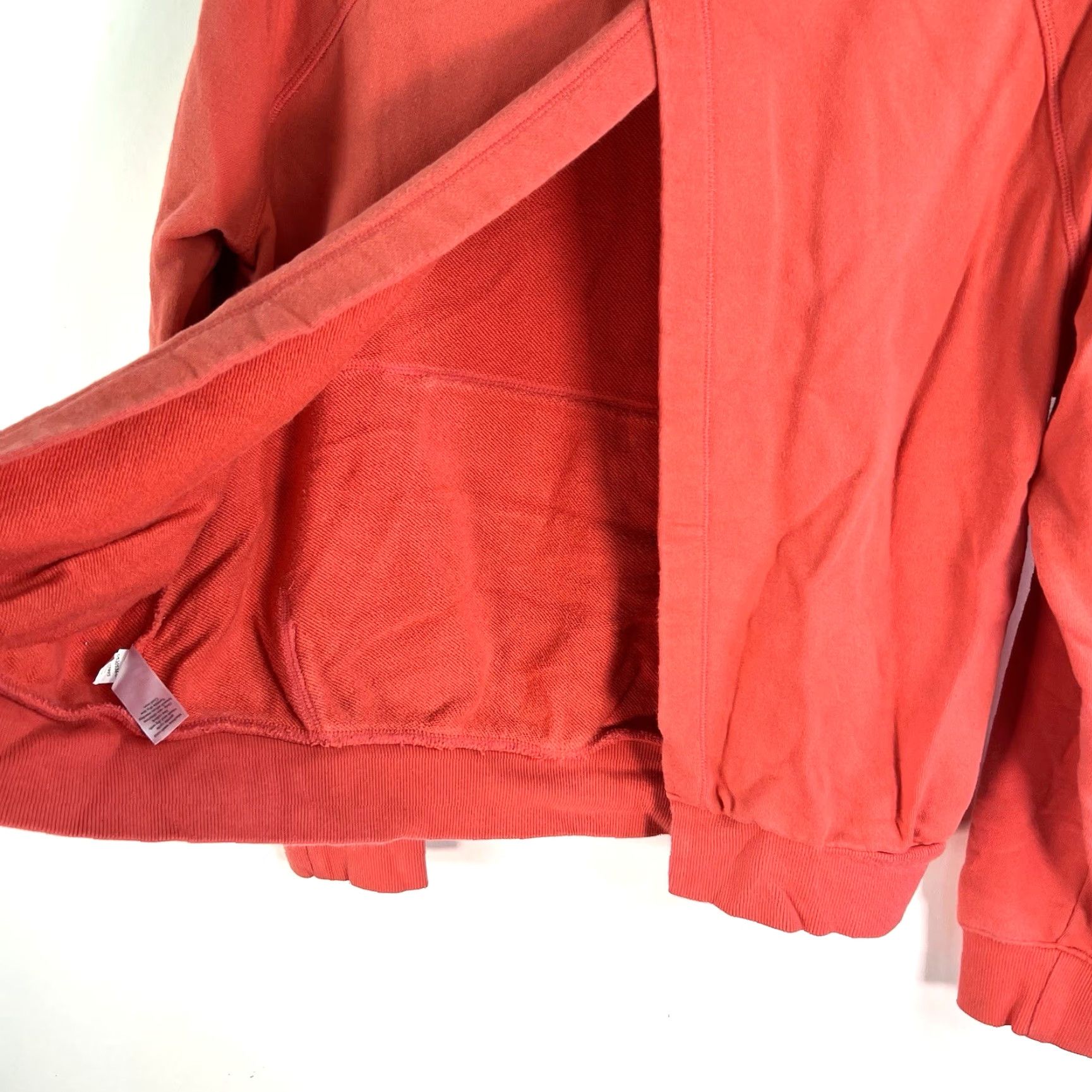 Athleta Athleta Hooded Sweatshirt Womens Size M Peach Orange Solid Logo Hoodie Open Back Pullover Knit 100% Cotton Athleta Activewear Women's Size M Size M / US 6-8 / IT 42-44 - 5 Thumbnail