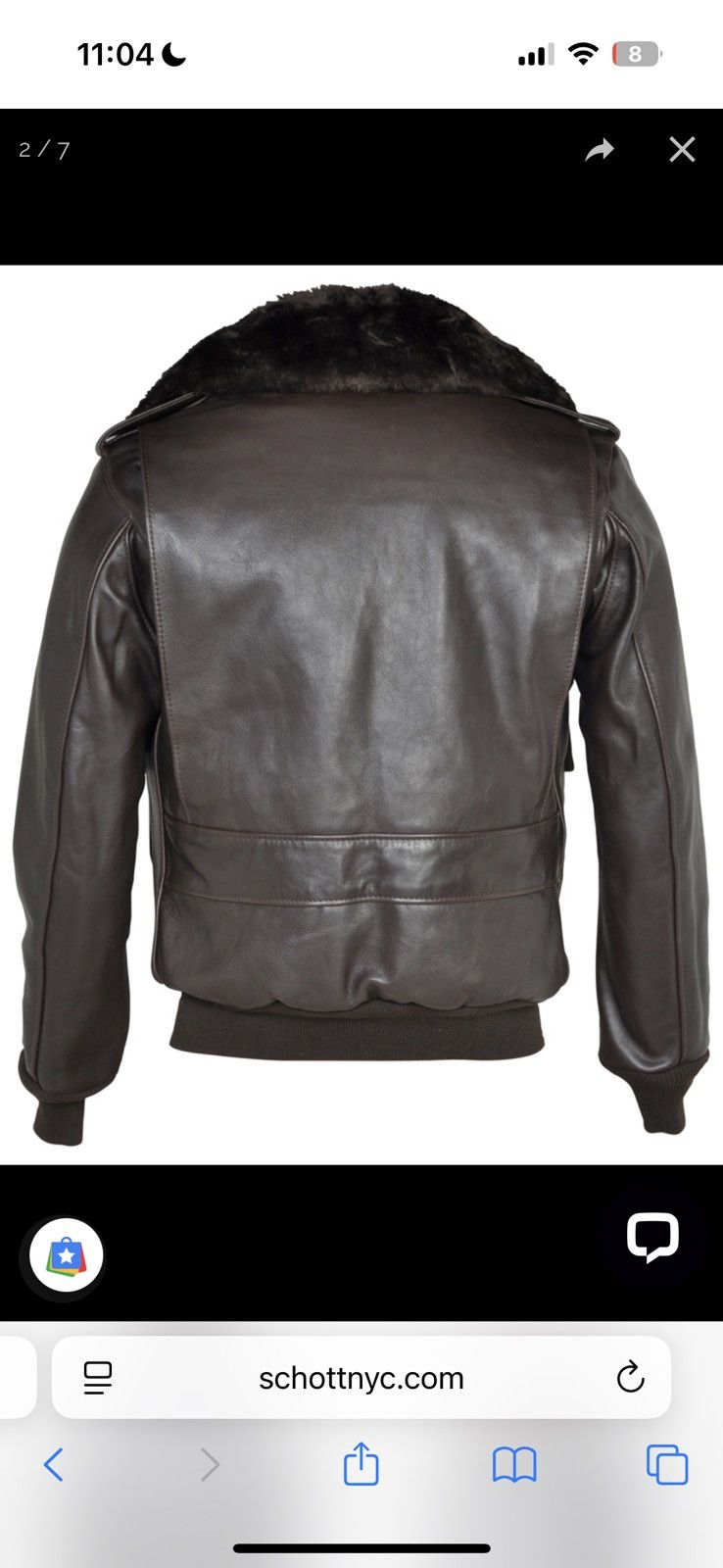 Schott Schott A2 Naked Cowhide Leather Flight Jacket Size US S / EU 44-46 / 1 - 5 Thumbnail