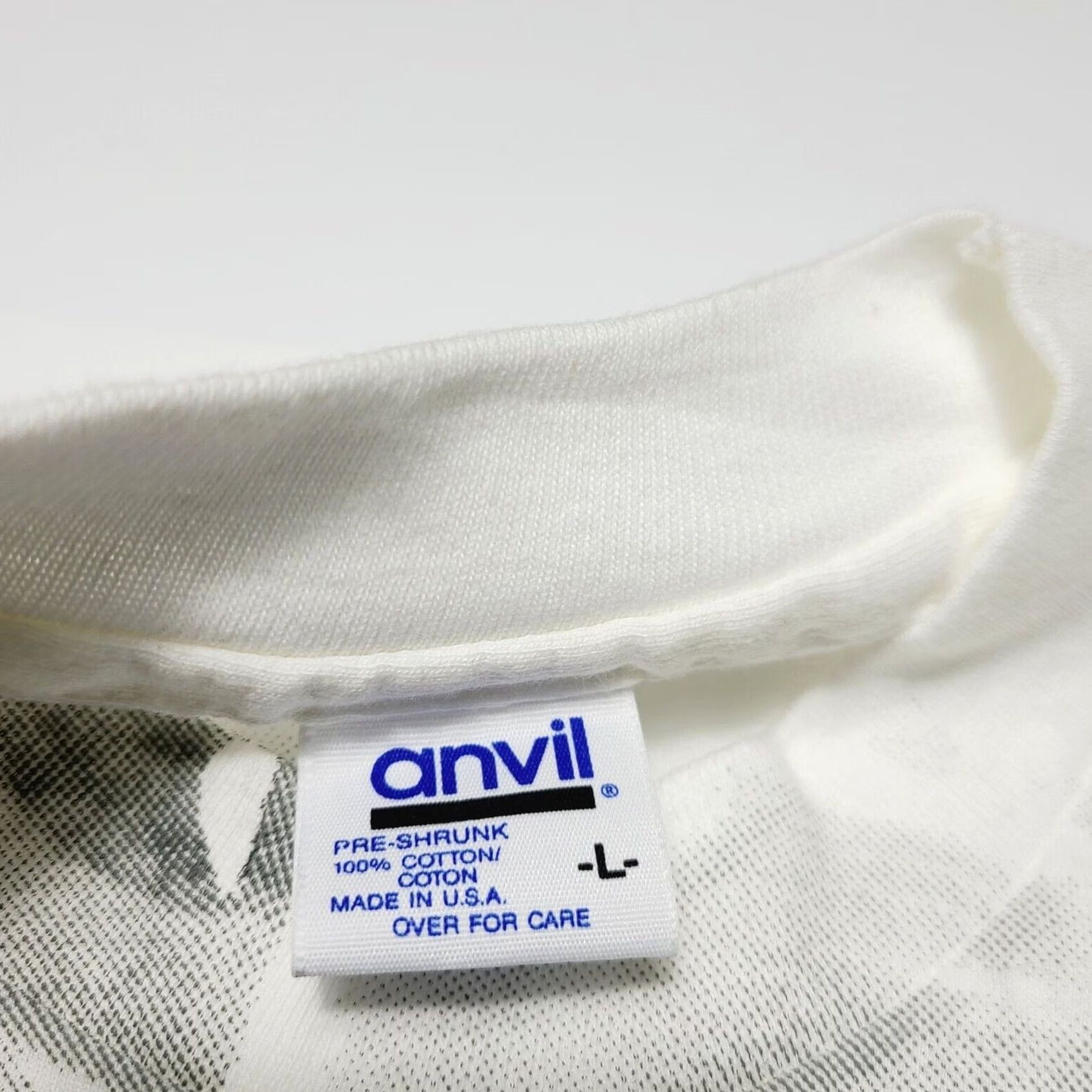 Anvil VINTAGE Underwater Ocean T-Shirt AOP Marine Stitch 90s Hanes Beefy-T Mens Size L White Crew Neck Short Sleeve Graphics 90s Mens Size US L / EU 52-54 / 3 - 3 Thumbnail