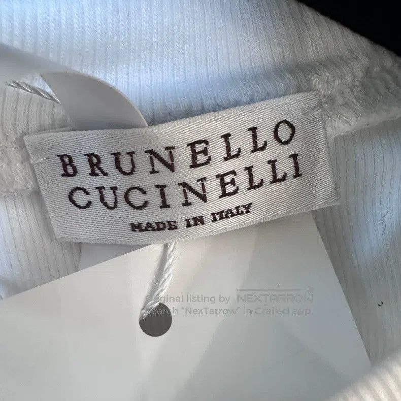 Brunello Cucinelli Brunello Cucinelli Beaded trim threaded T-shirt Size L / US 10 / IT 46 - 4 Thumbnail
