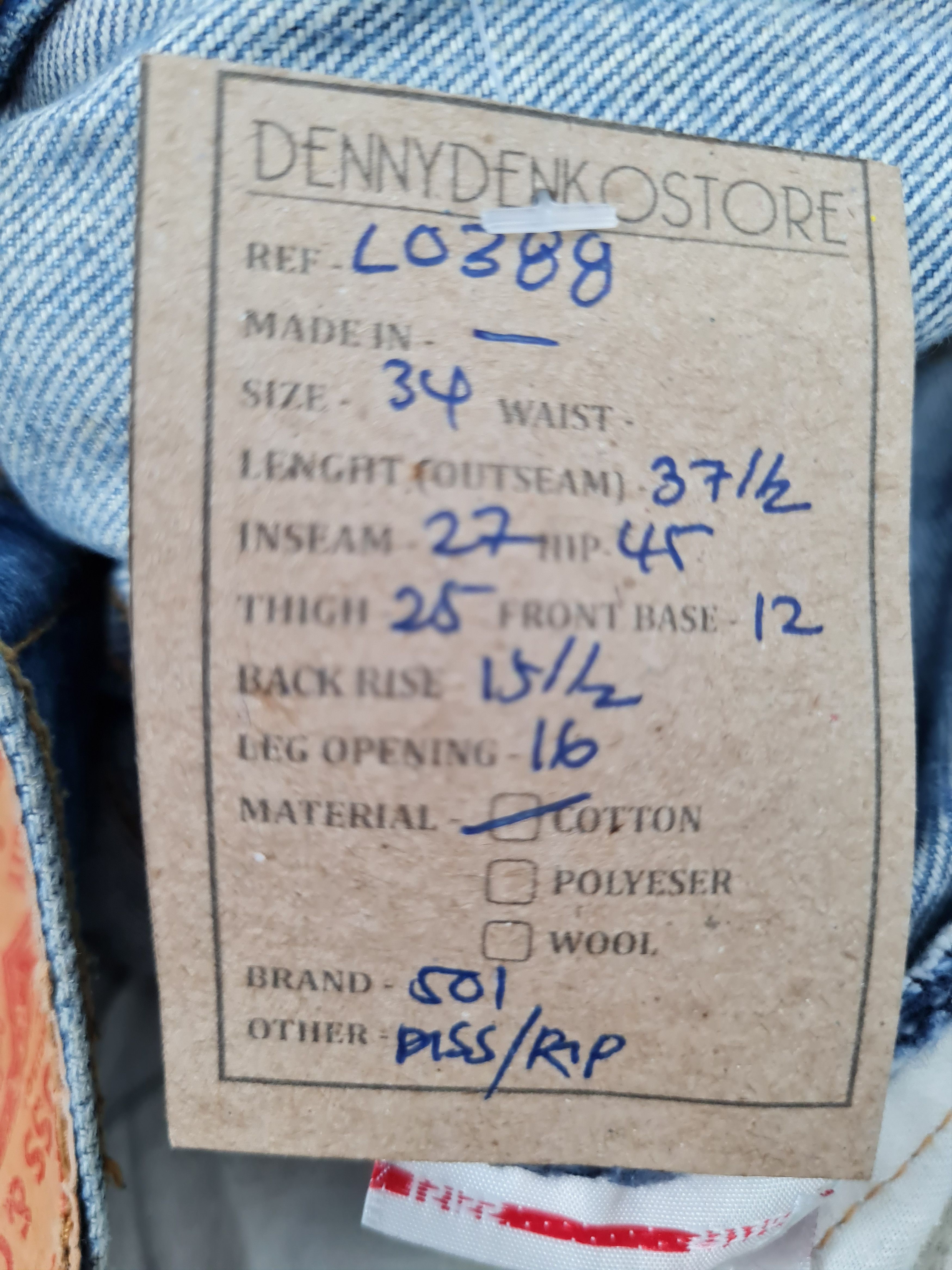 Levi's Vintage Clothing LEVIS 501 Ripped Cropped Stone Wash Jeans L0388 Size 34X27 Size US 34 / EU 50 - 15 Thumbnail