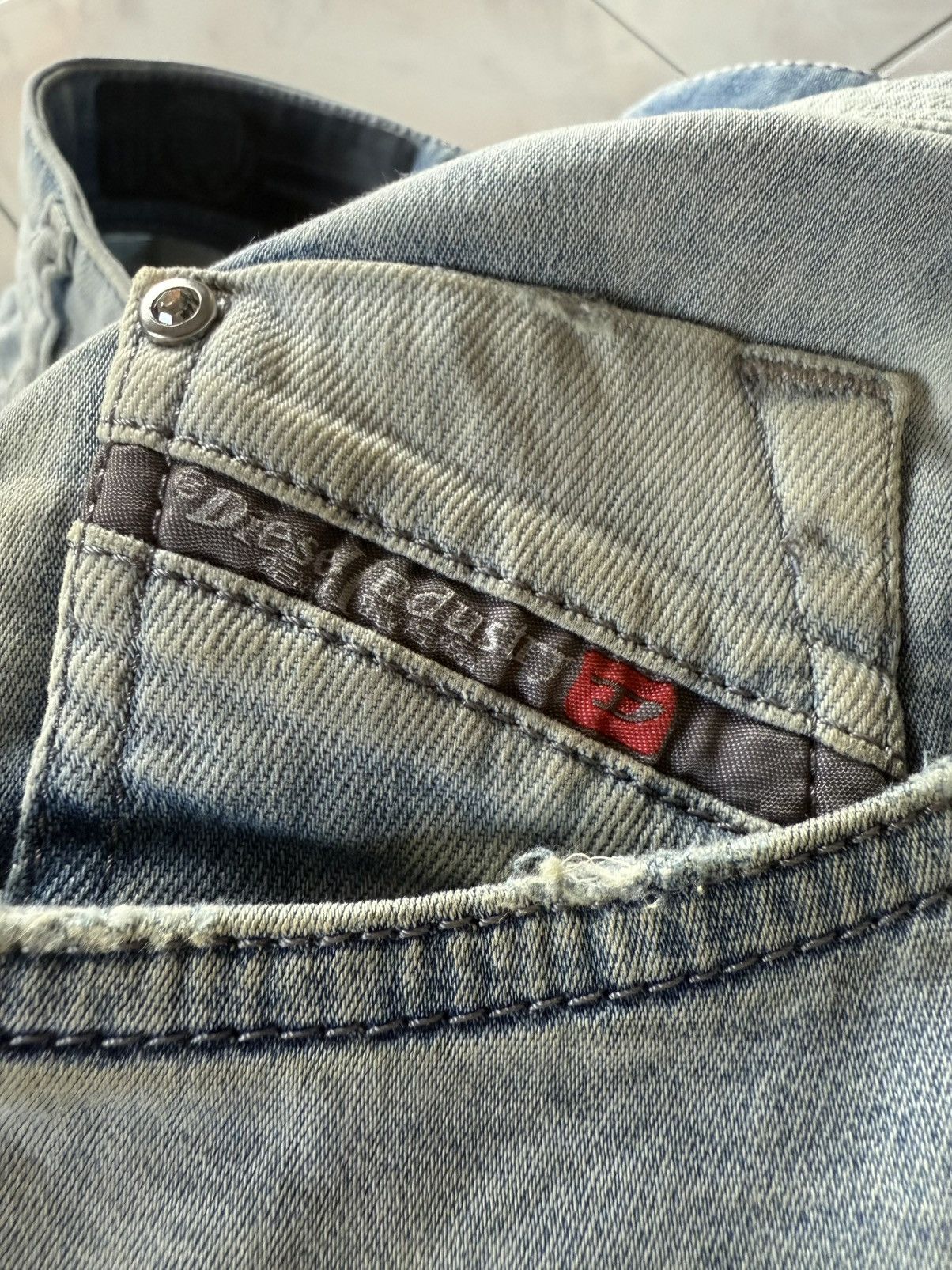Diesel × Vintage 2000s Diesel Narrot Dr-Ne Denim Hybrid Sweatpants Size US 31 - 17 Thumbnail