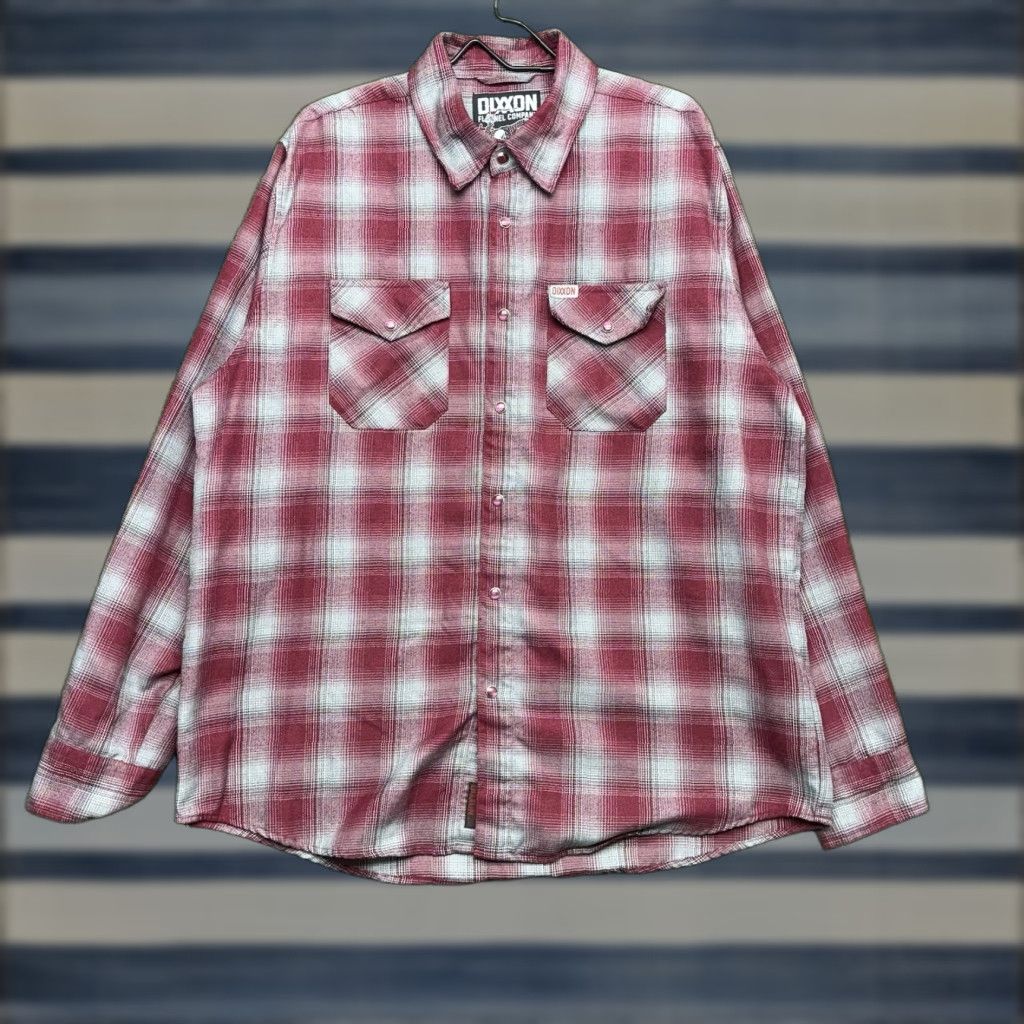 Vintage Dixxon Flannel Shirt Mens XL Burgundy Red Snap PINOT Workwear Biker Casual Vintage No N/A Size US XL / EU 56 / 4 - 1 Thumbnail