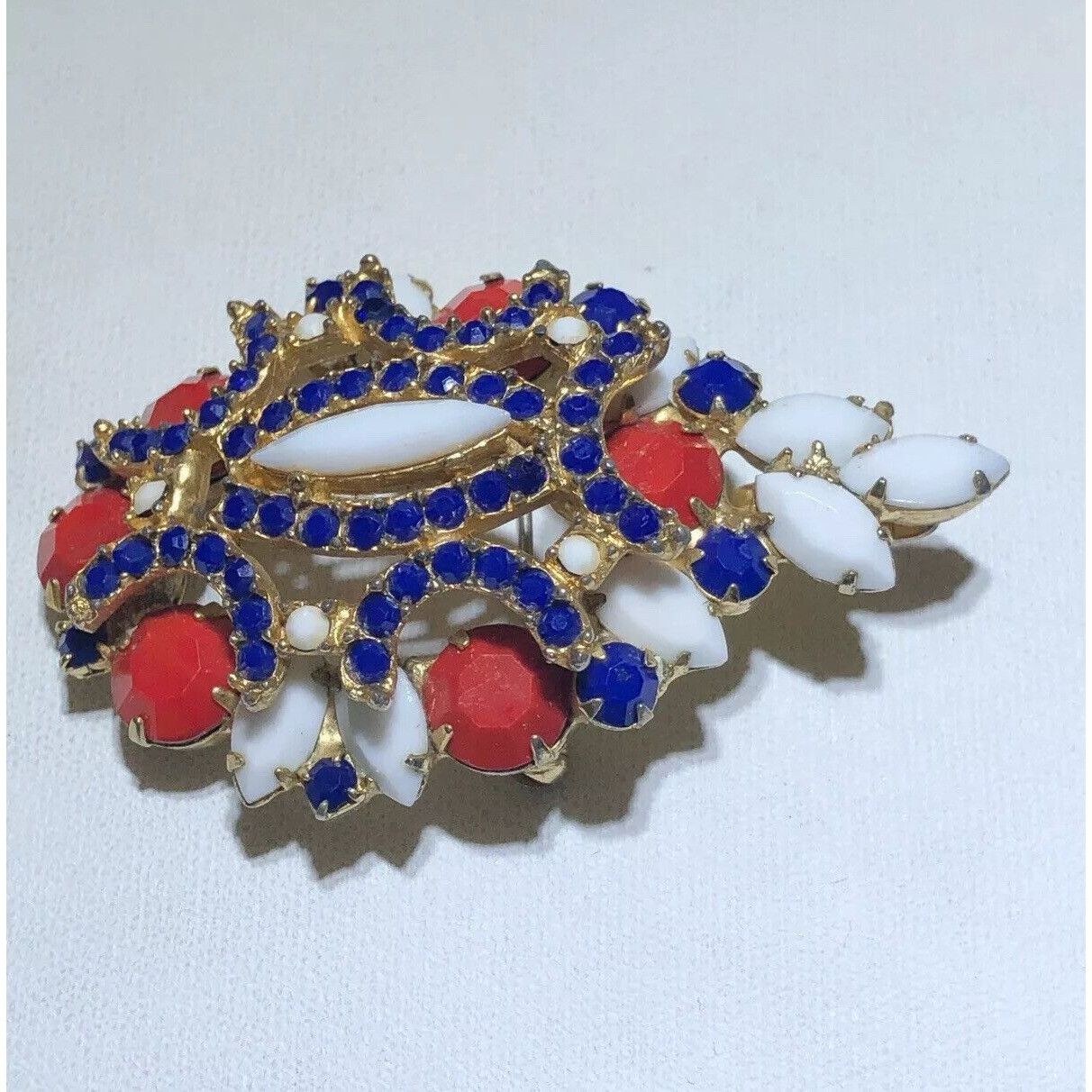 Kenneth Jay Lane KJL Kenneth Jay Lane Vintage Red White Blue Rhinestone Penda Size ONE SIZE - 5 Thumbnail