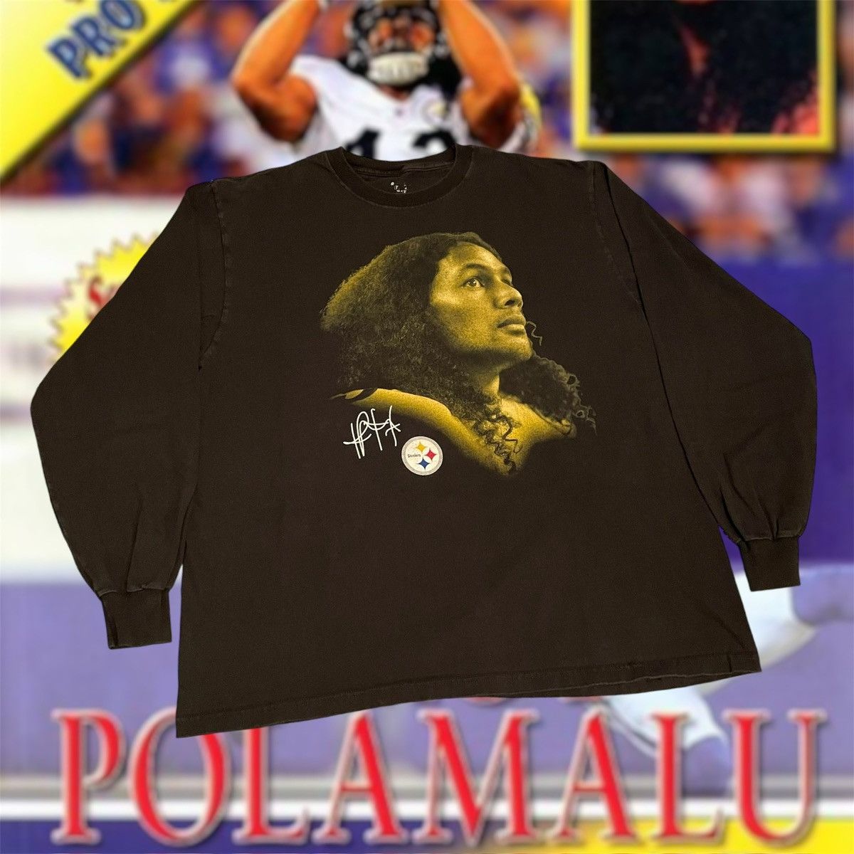 NFL × Reebok × Vintage Vintage NFL Troy Polamalu Pittsburgh Steelers Football Tee Size US XL / EU 56 / 4 - 1 Thumbnail
