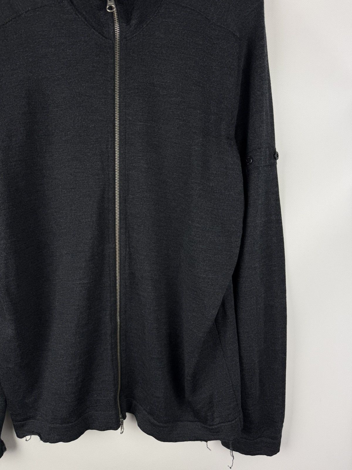Stone Island Stone Island Men’s Distressed Full Zip Wool Sweater Size US XL / EU 56 / 4 - 4 Thumbnail
