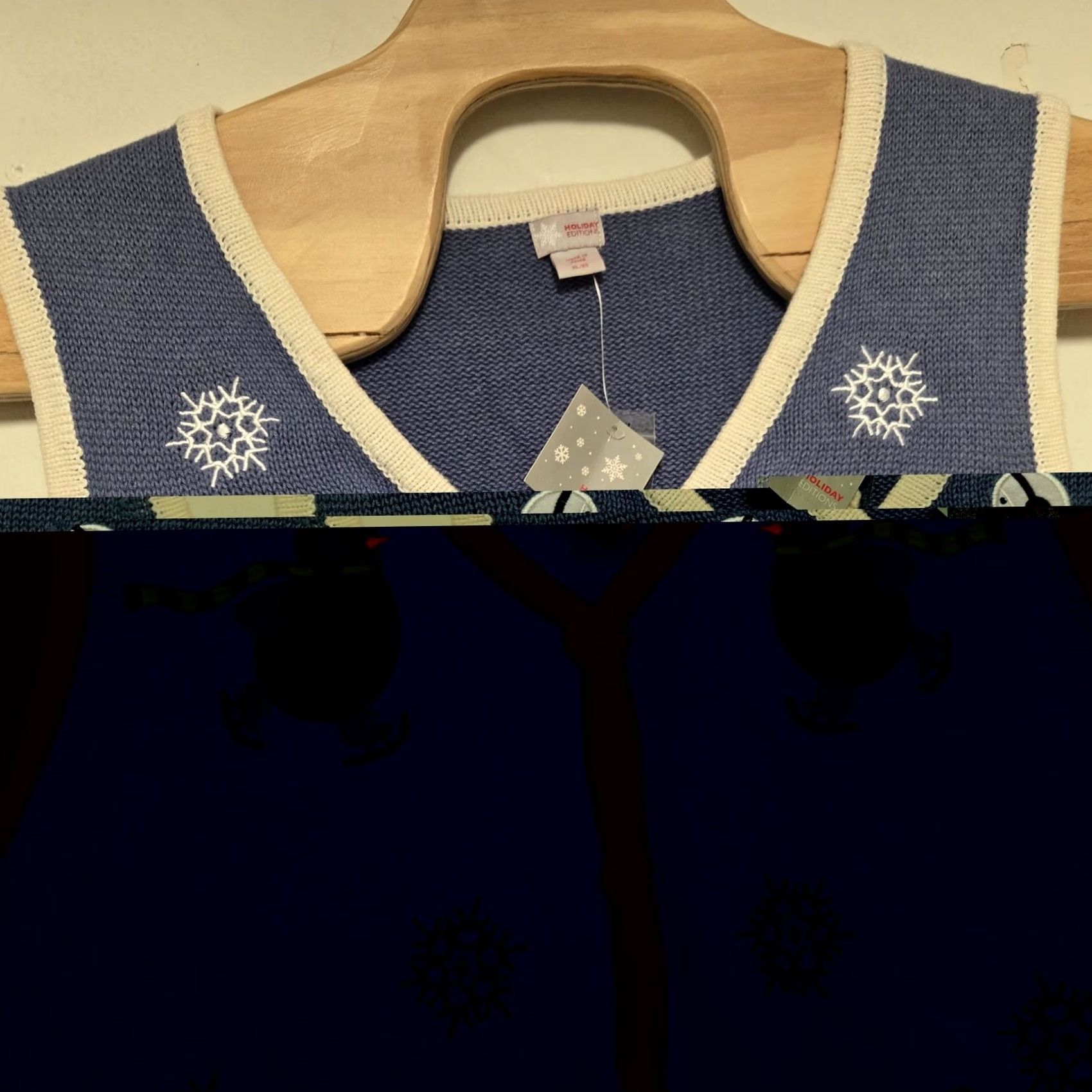 Vintage VINTAGE Holiday Editions Winter Womens Vest XL Blue Snow Penguins NWT Sleeveless Knitted Christmas Style Sweater NWT Womens (adjusted for accuracy) Size XL / US 12-14 / IT 48-50 - 6 Thumbnail