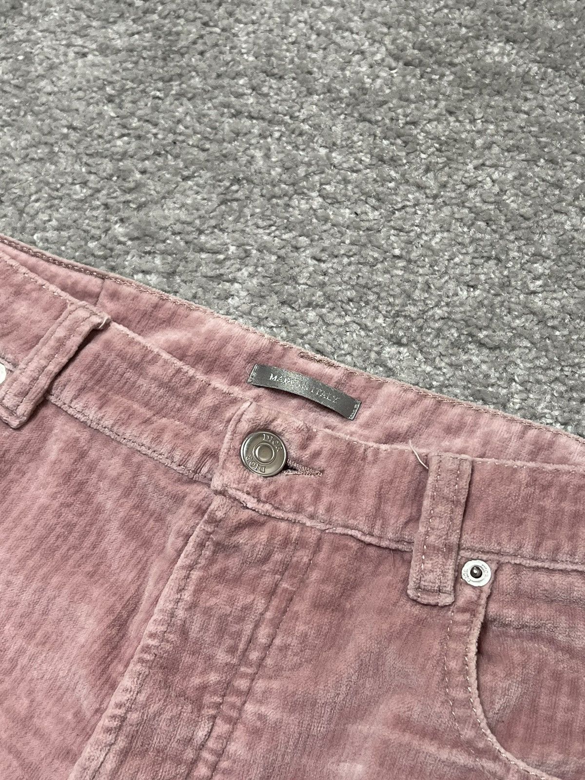 Dior SAMPLE Christian Dior Couture Velvet Pink Cropped Pants Size US 31 - 7 Thumbnail