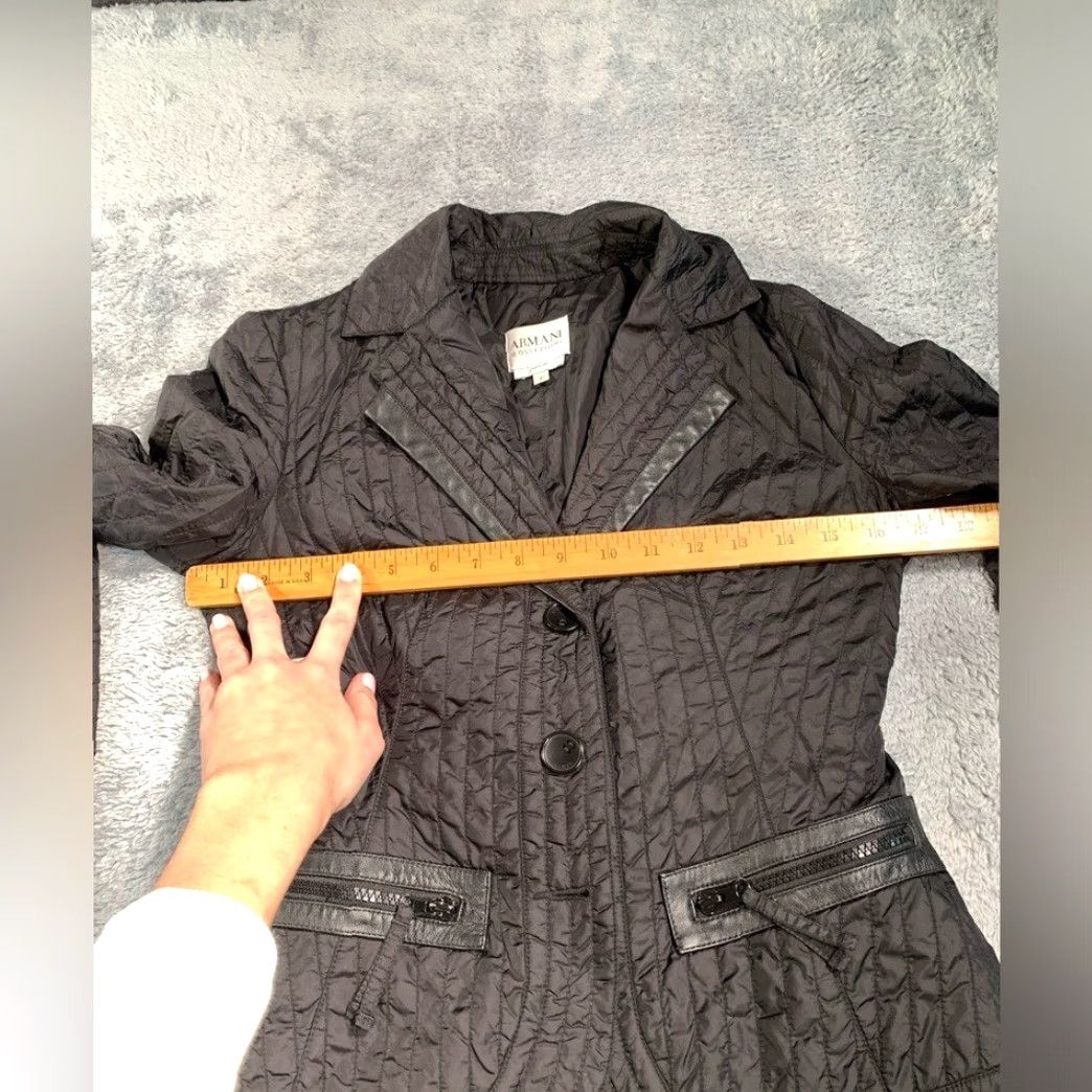 Armani Armani Collezioni quilted black jacket 2 Women Black Nylon Basic Jacket 2 Womens Size XS / US 0-2 / IT 36-38 - 6 Thumbnail